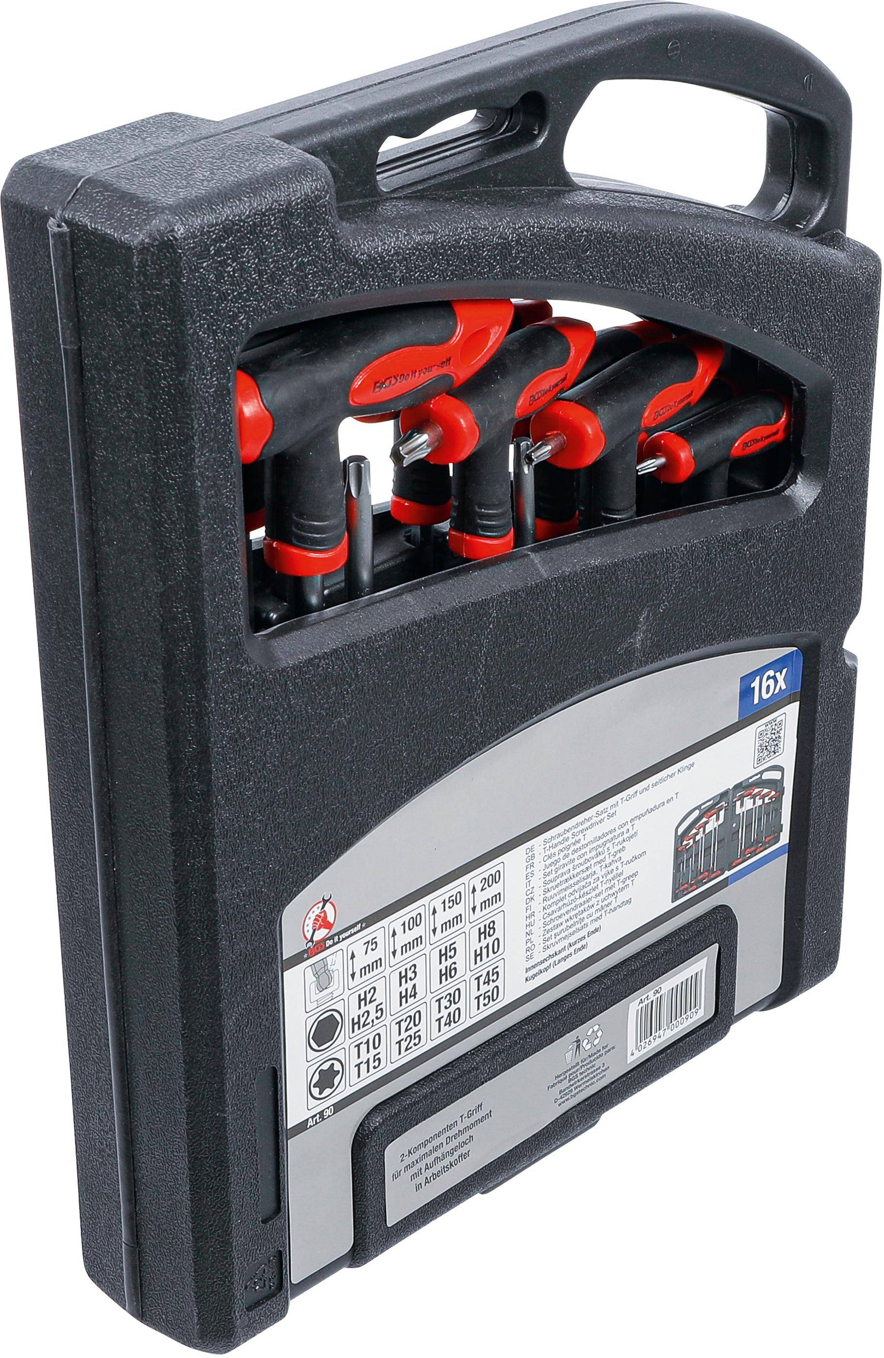 BGS Do It Yourself Schraubendreher-Satz mit T-Griff und seitlicher