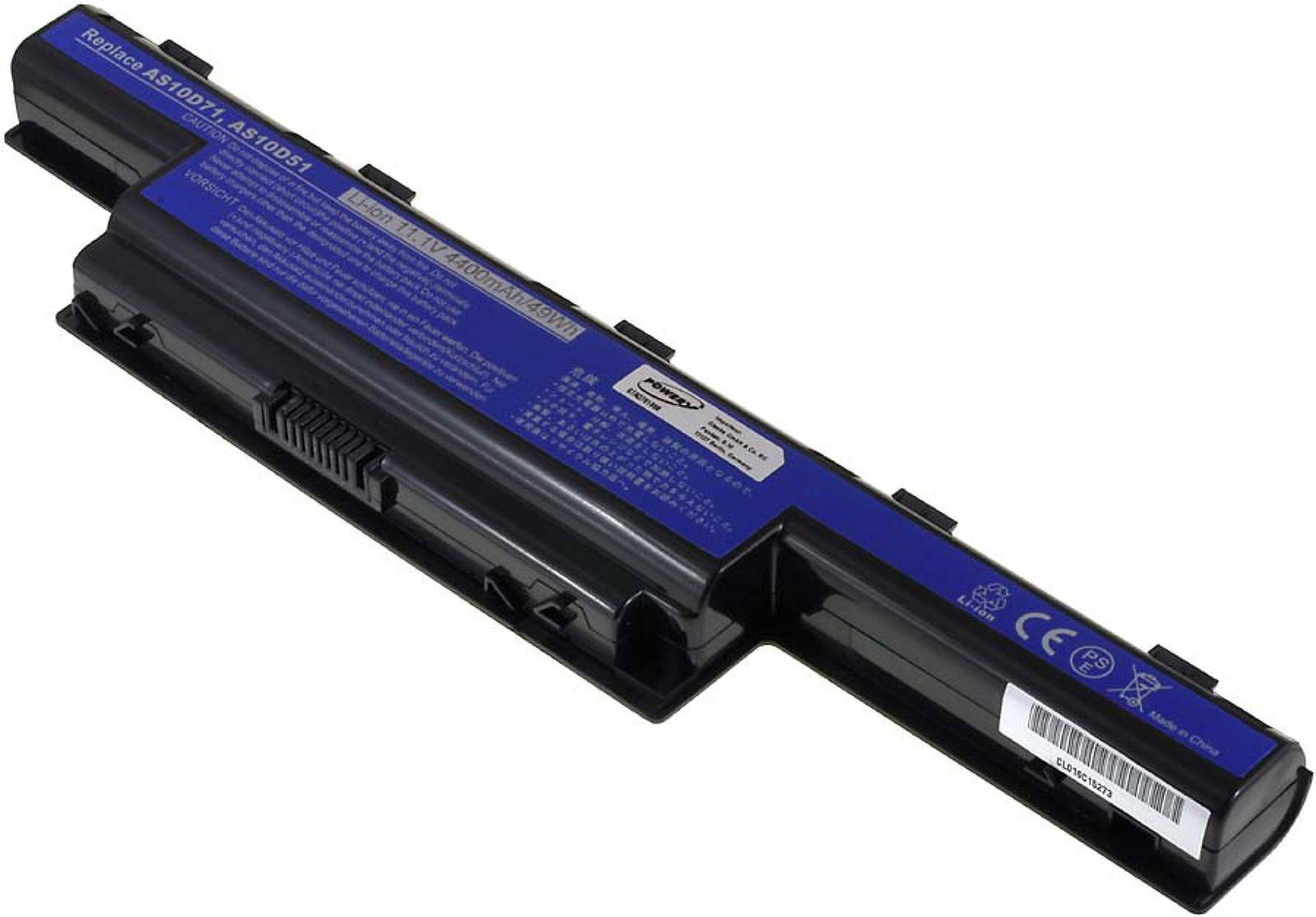 Powery Akku für Acer Typ Typ AS10D31 Standardakku, 10,8V, Li-Ion