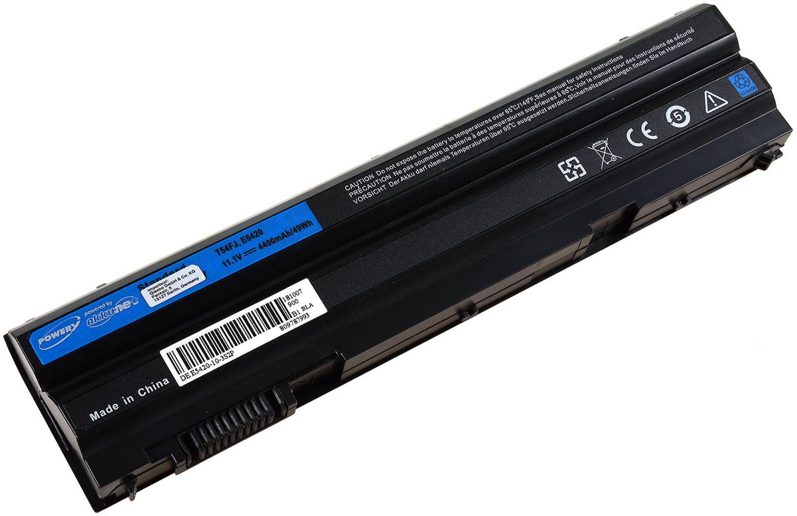 Powery Standardakku für Laptop Dell Latitude E6420 / Inspiron 17R (7720) / Typ T54FJ, 11,1V, Li-Ion