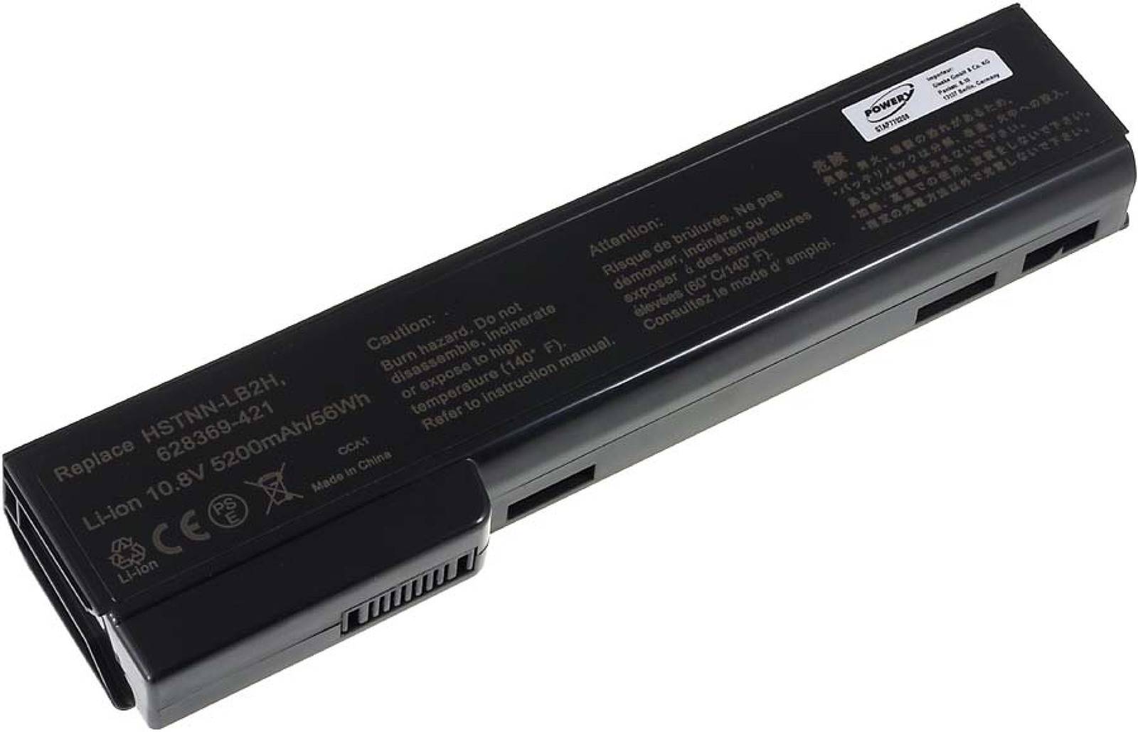 Powery Akku für HP EliteBook 8460w/ Typ HSTNN-LB2H 5200mAh, 10,8V, Li-Ion