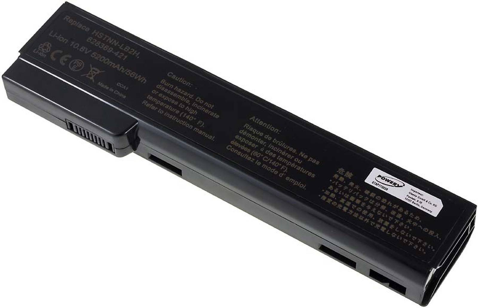 Powery Akku für HP EliteBook 8460w/ Typ HSTNN-LB2H 5200mAh, 10,8V, Li-Ion