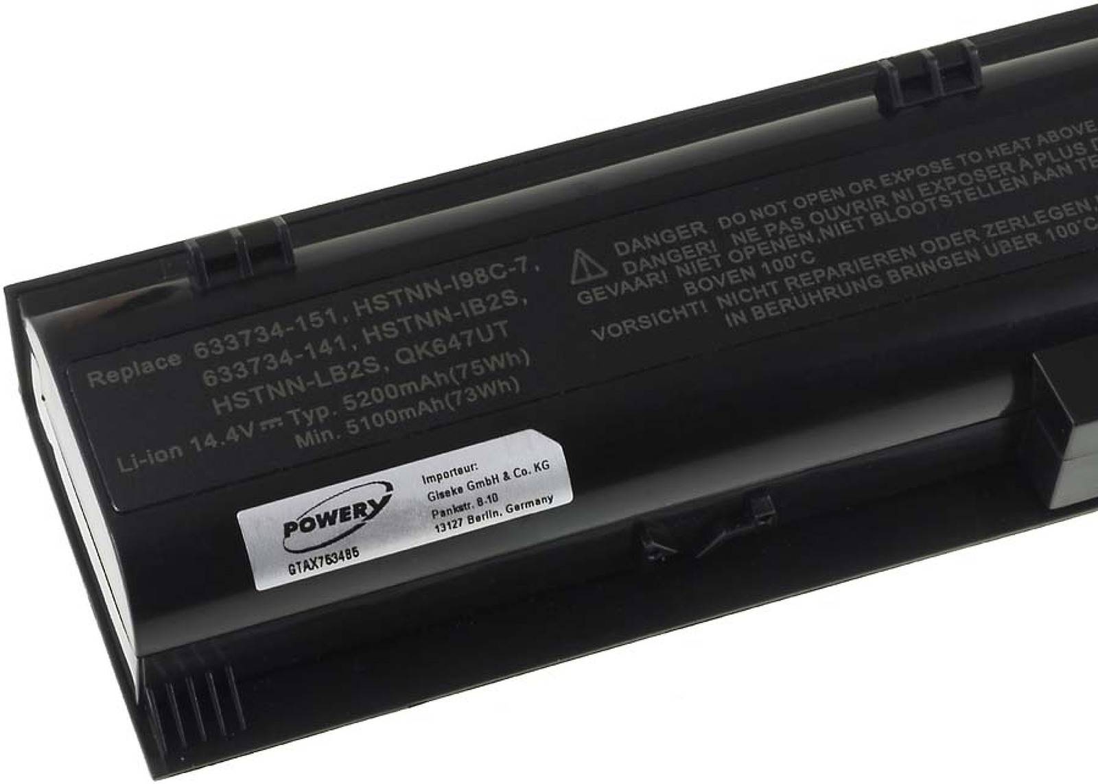 Powery Akku für HP ProBook 4730s/ HSTNN-LB2S, 14,4V, Li-Ion