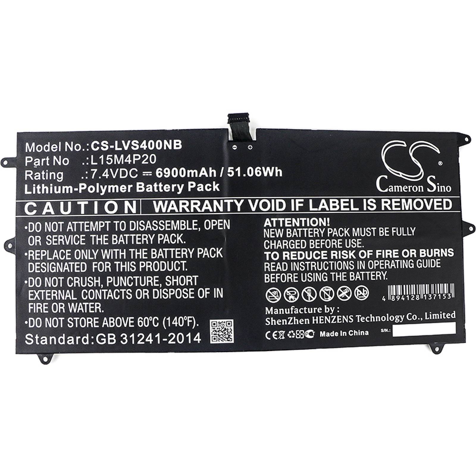 Powery Akku für Laptop Lenovo Yoga 900S-12ISK, 7,4V, Li-Polymer