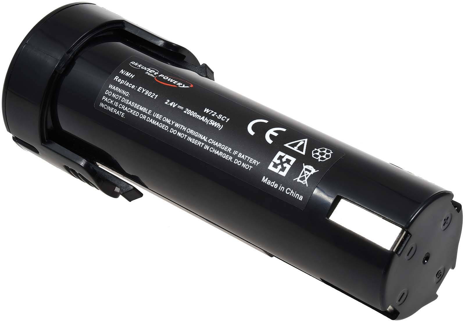 Powery Akku für ABB Stotz S&JB Schraubendreher Minifix 210 2000mAh, 2,4V, NiMH