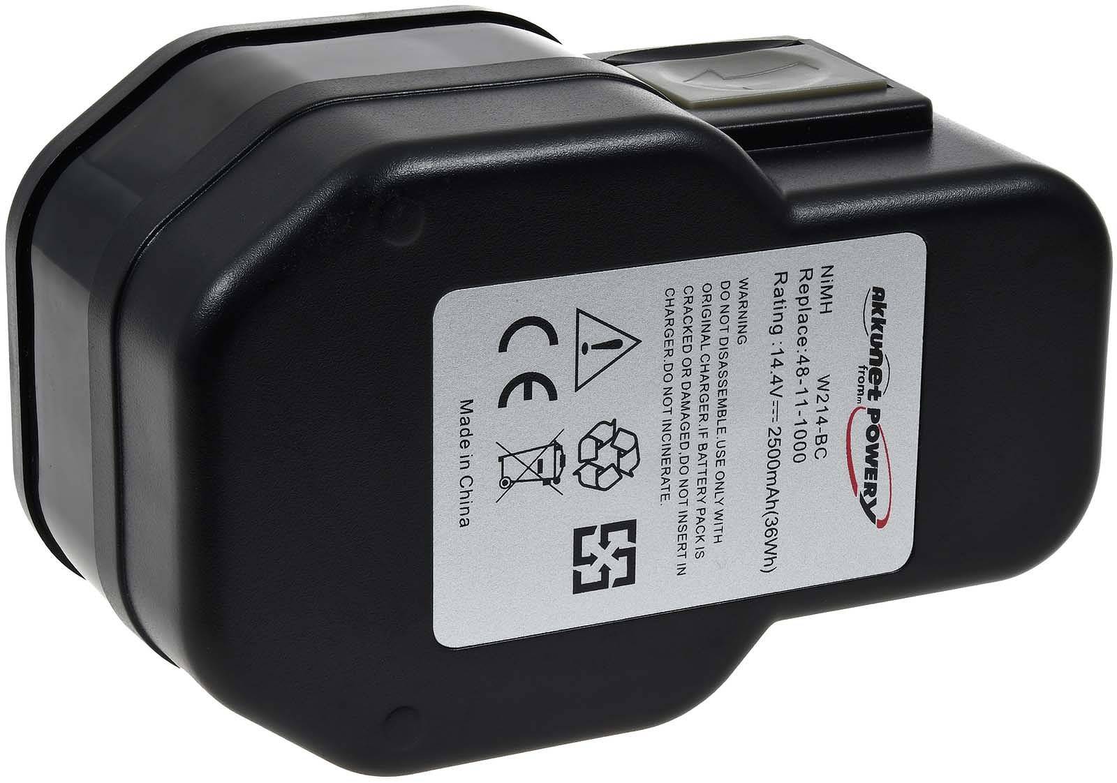 Powery Akku für Werkzeug Milwaukee B14.4 (14,4V 2500mAh), 14,4V, NiMH