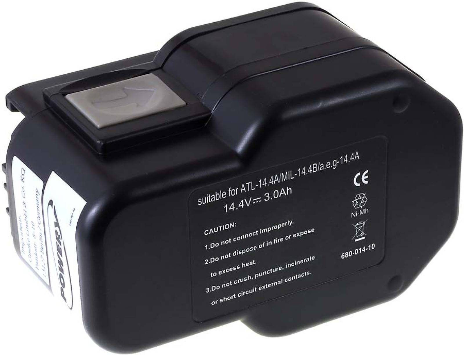 Powery Akku für AEG Blechschere PSM14.4PP/1 3300mAh NiMH, 14,4V, NiMH