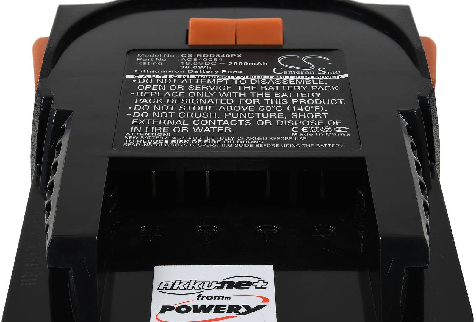 Powery Akku für AEG Akku-Hobel BHO 18, 18V, Li-Ion