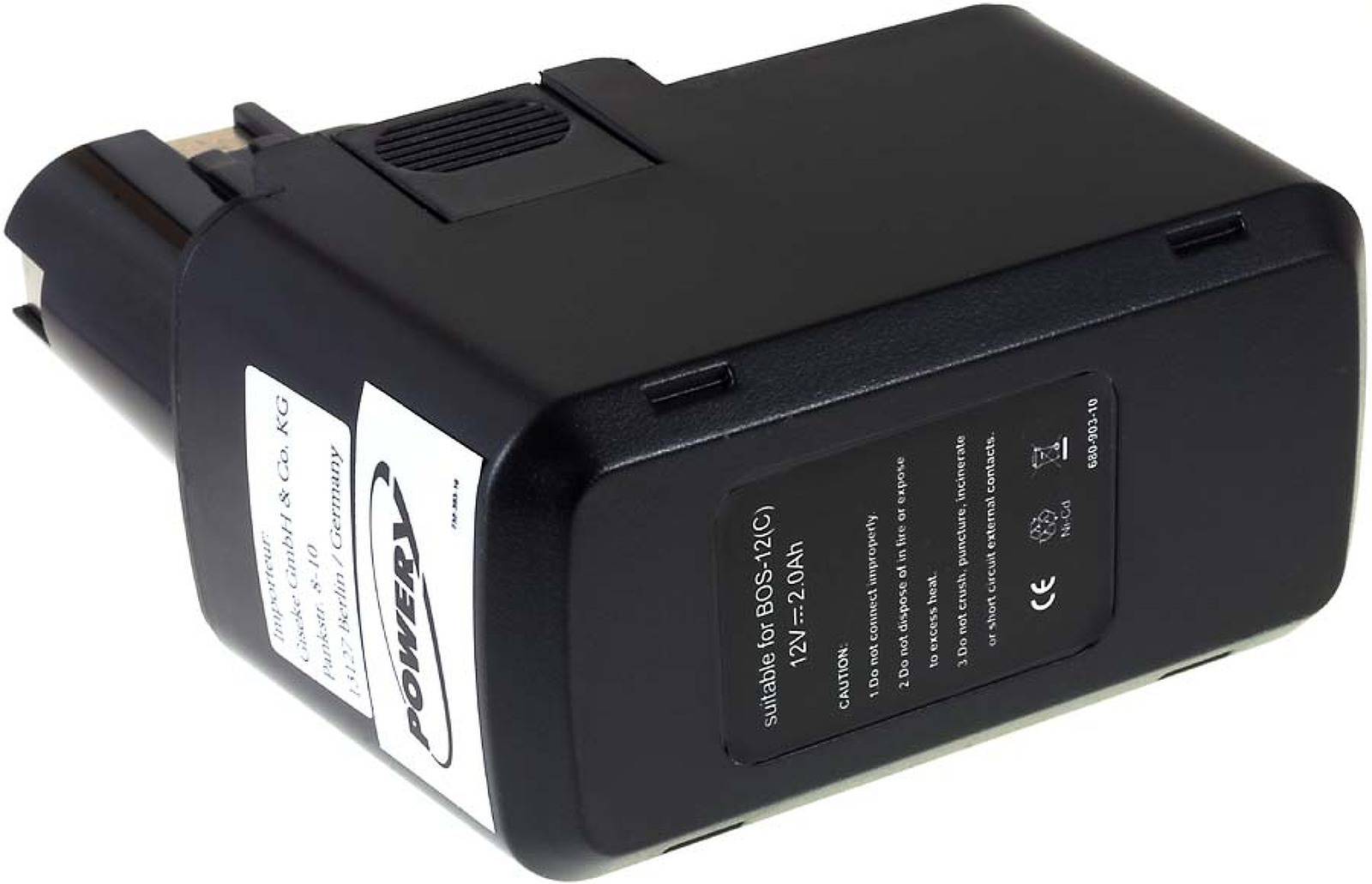 Powery Akku für Bosch Bohrschrauber PSR 12VES-2 NiMH, 12V, NiMH