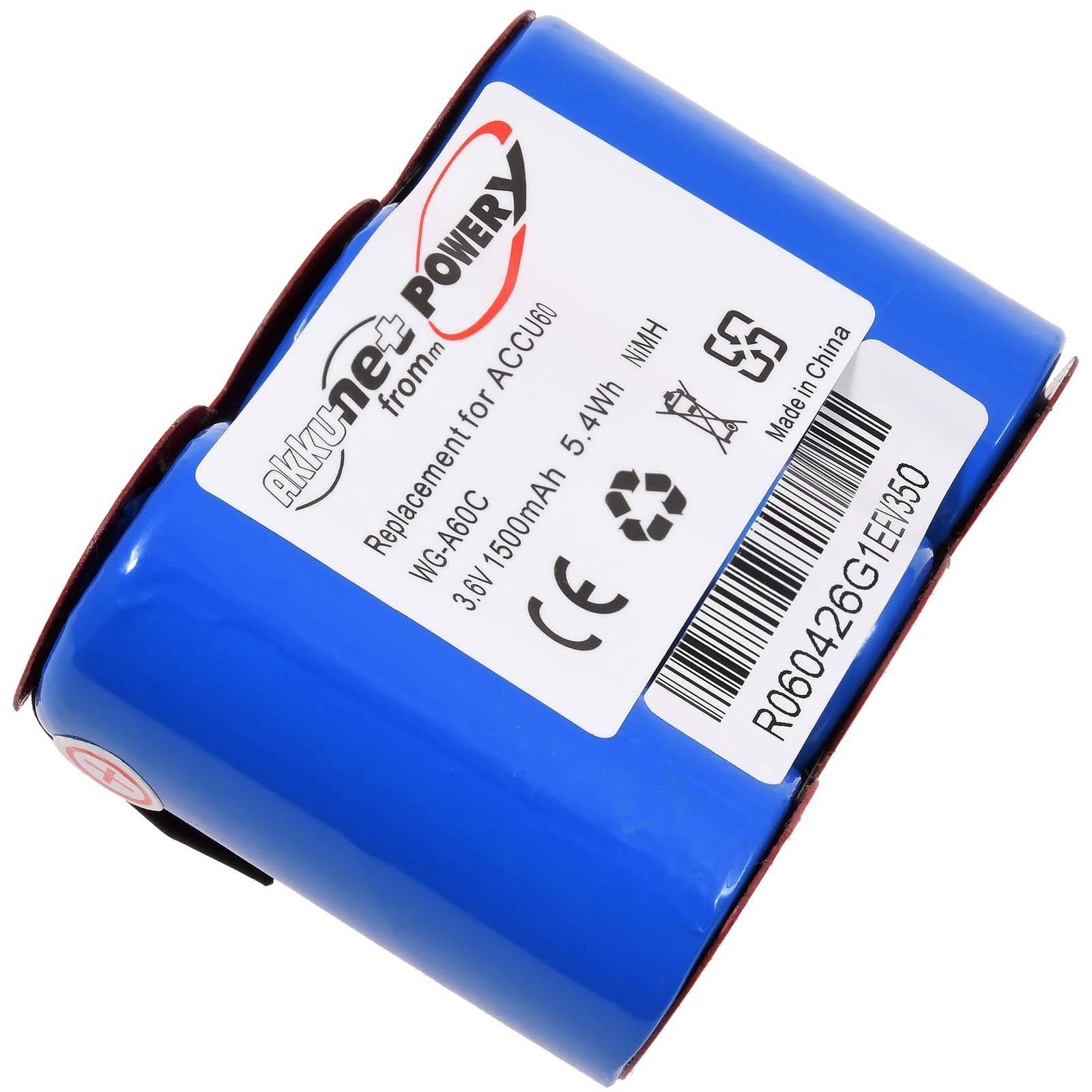 Powery Akku für Gardena Typ Accu60, 3,6V, NiMH