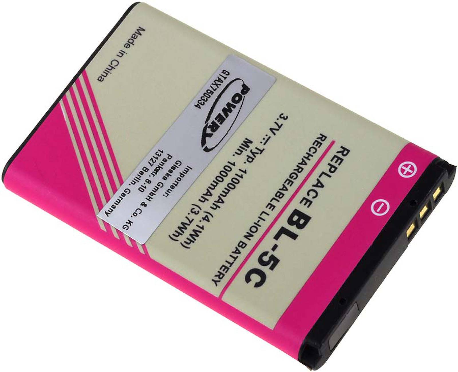Powery Akku für Nokia Typ BL-5CA, 3,7V, Li-Ion