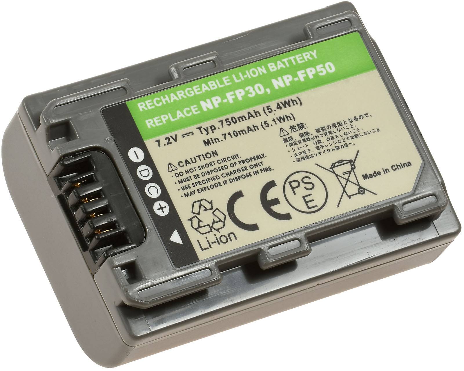 Powery Akku für Sony Typ NP-FP50, 7,2V, Li-Ion