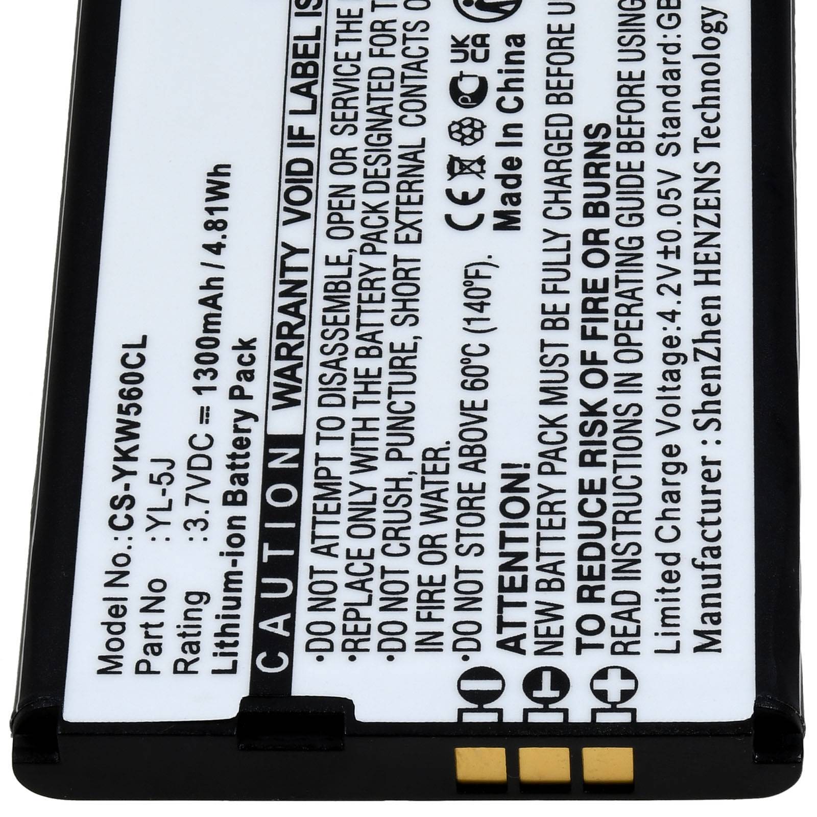 Powery Akku für Schnurlostelefon Yealink Typ YL-5J, 3,7V, Li-Ion