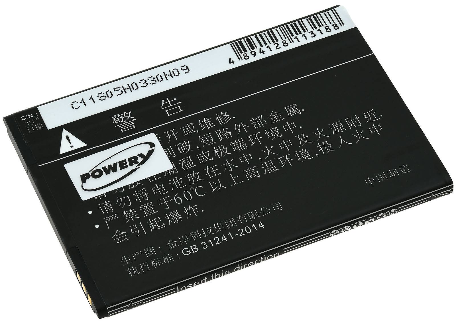 Powery Akku für Smartphone ZTE Typ Li3820T43P3h785439, 3,8V, Li-Ion