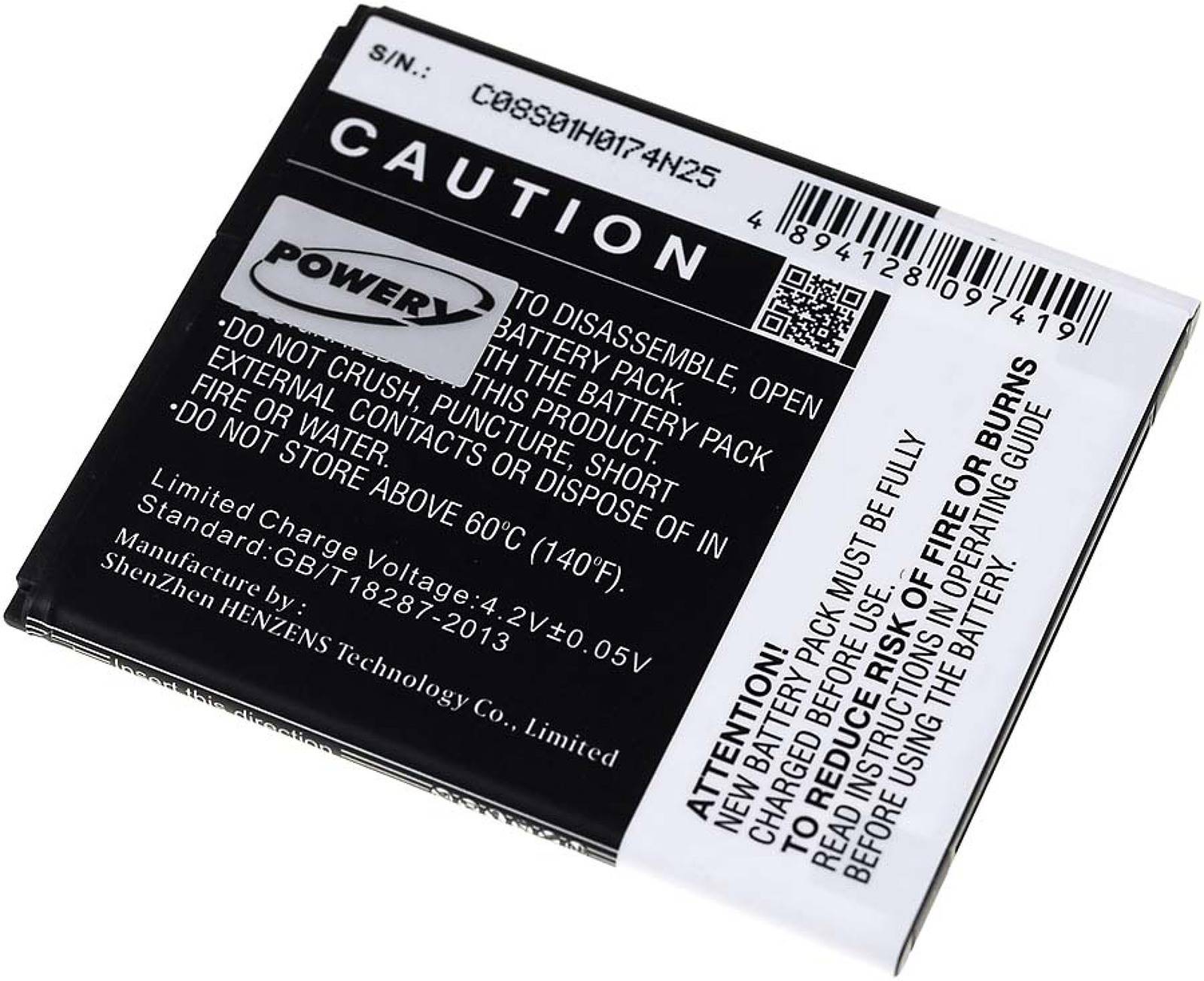 Powery Akku für Wiko Rainbow 4G / WAX / Typ L5503AE, 3,7V, Li-Ion