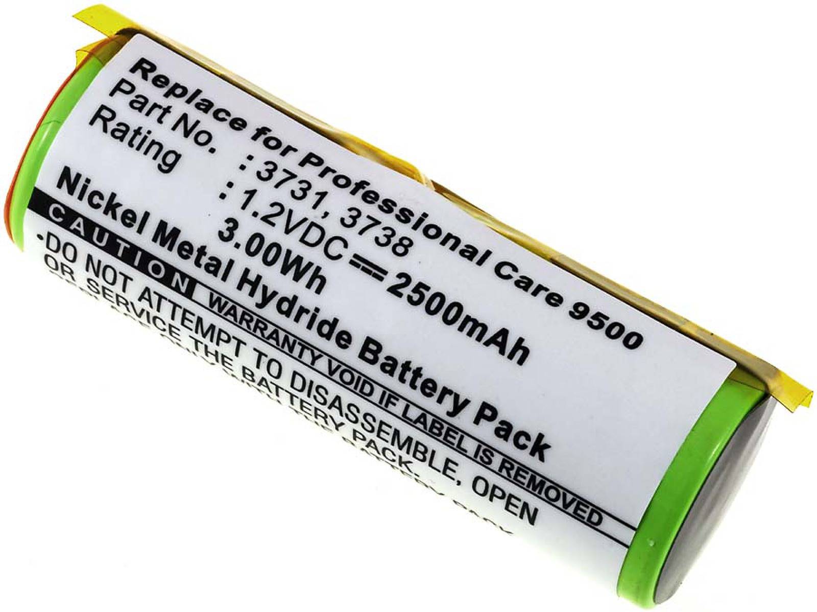 Powery Akku für Zahnbürste Oral-B Professional Care 8000, 1,2V, NiMH