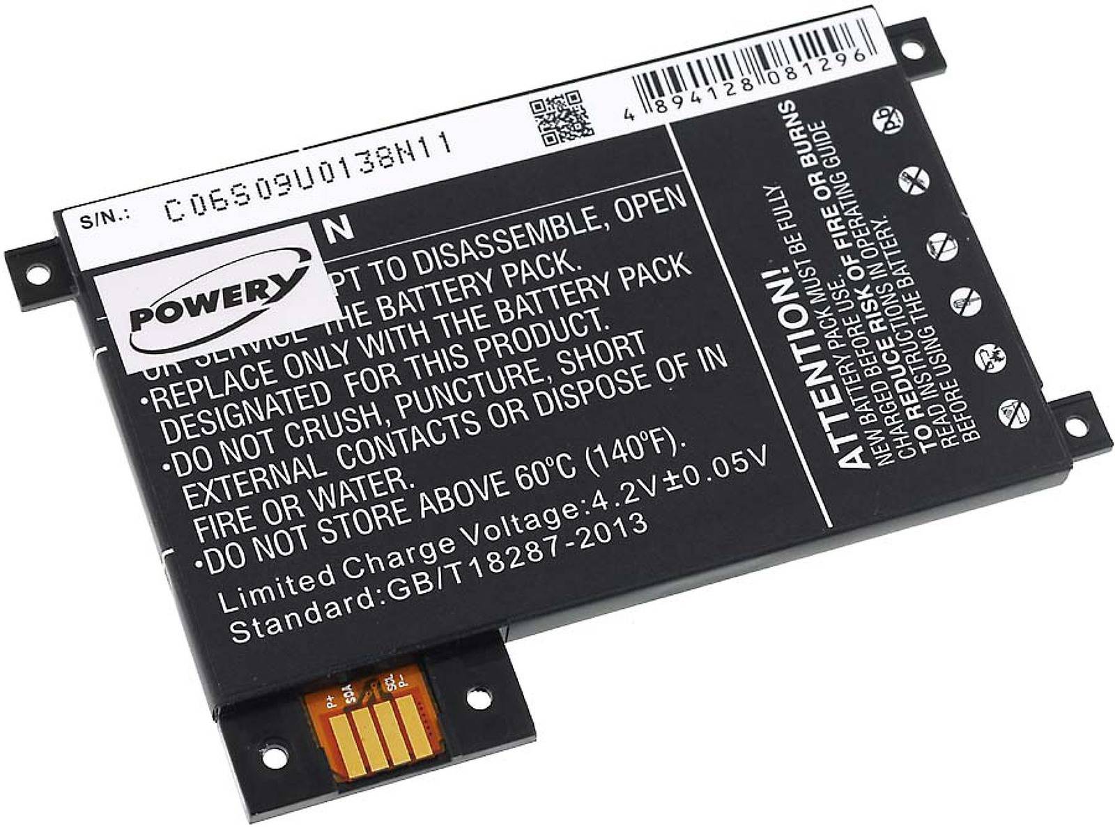 Powery Akku für Amazon D01200, 3,7V, Li-Polymer