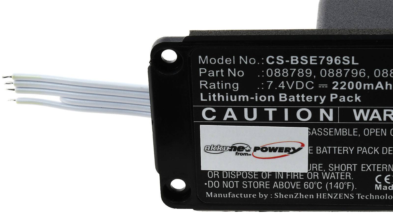 Powery Akku für Lautsprecher Bose Soundlink Mini 2 / Typ 088796 (Stecker-Typ beachten), 7,4V, Li-Ion