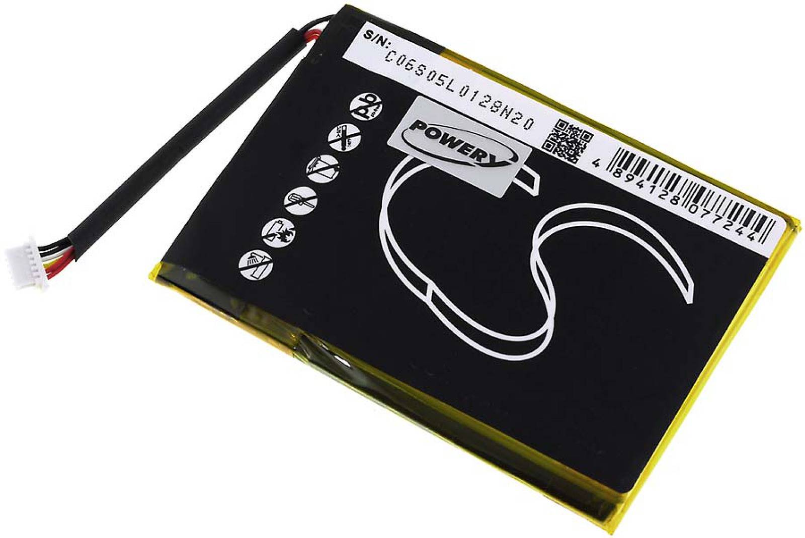 Powery Akku für Barnes & Noble Nook Simple Touch, 3,7V, Li-Polymer