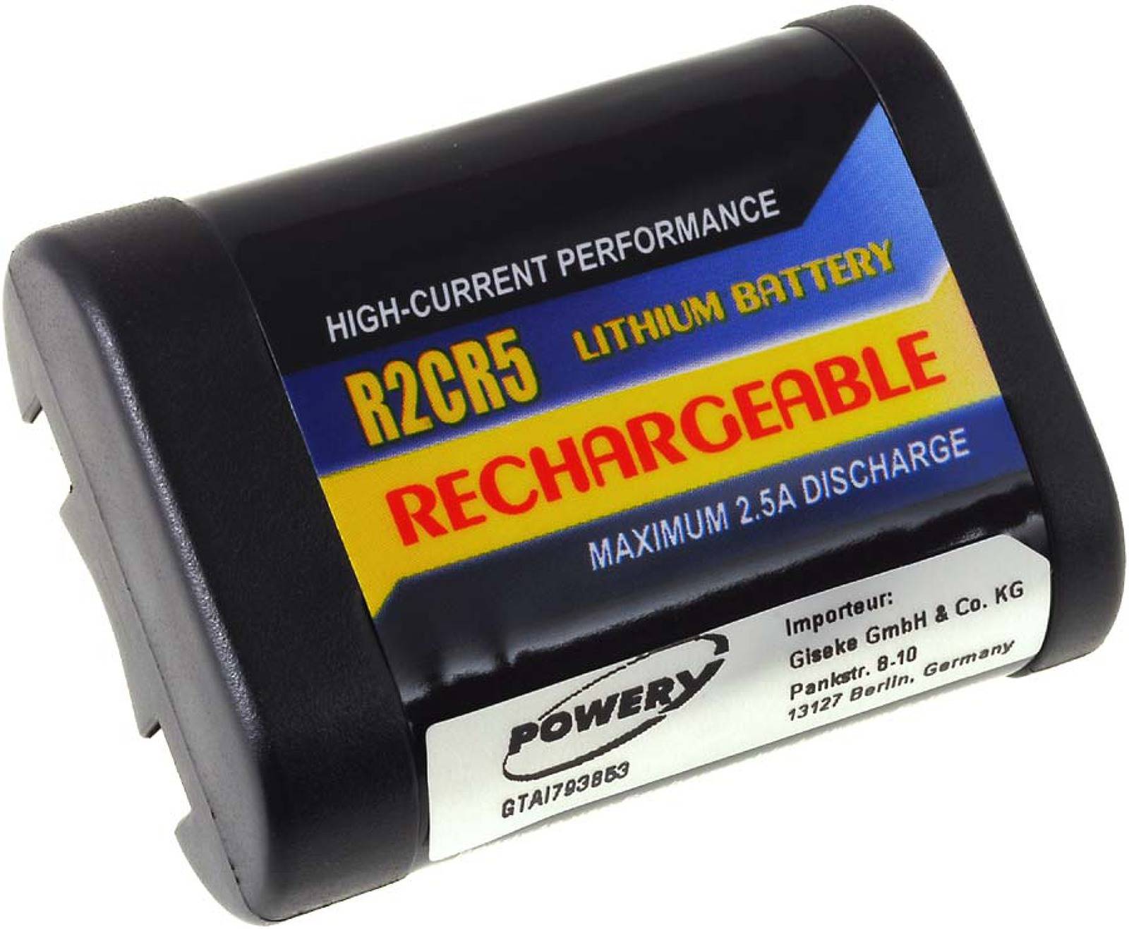 Powery Akku für Maxell Typ 2CR5, 6V, Li-Fe