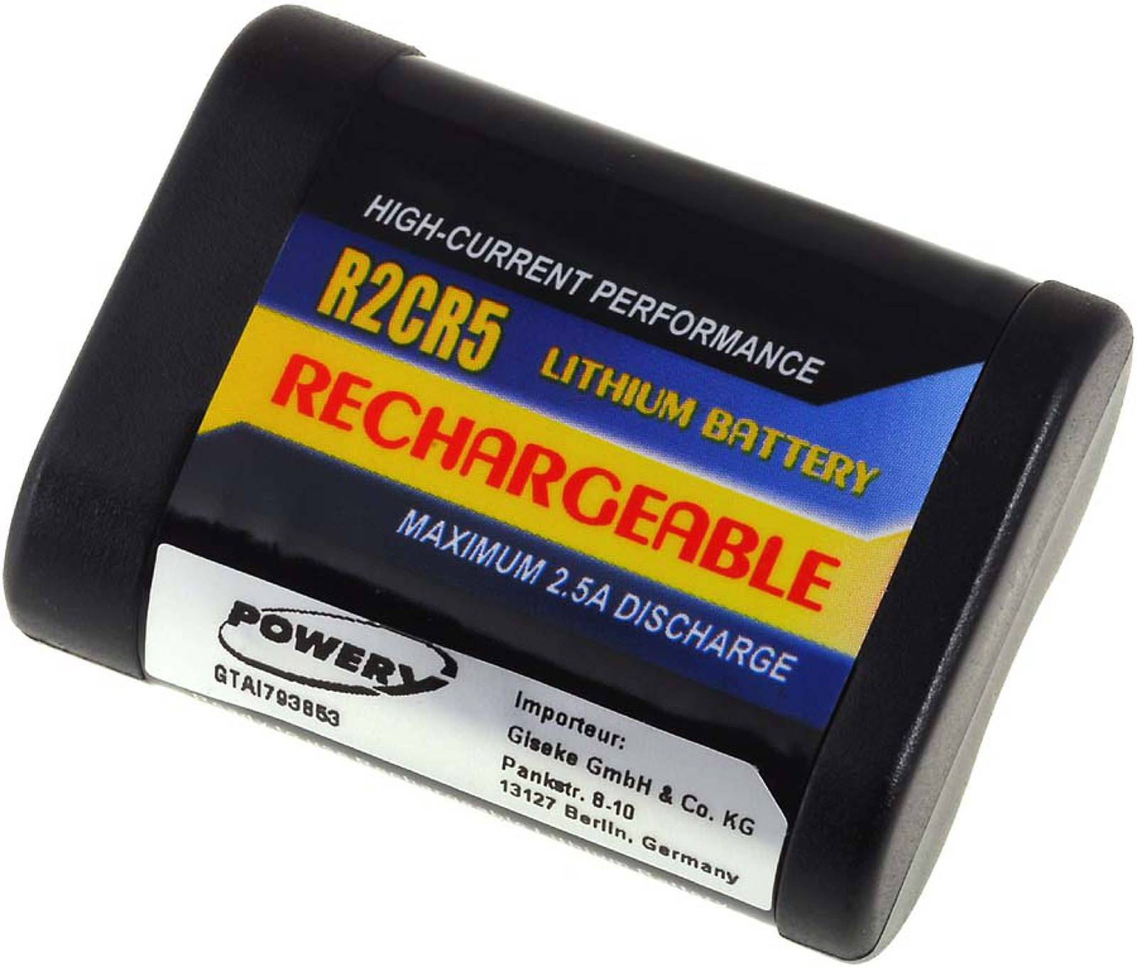 Powery Akku für Maxell Typ 2CR5, 6V, Li-Fe