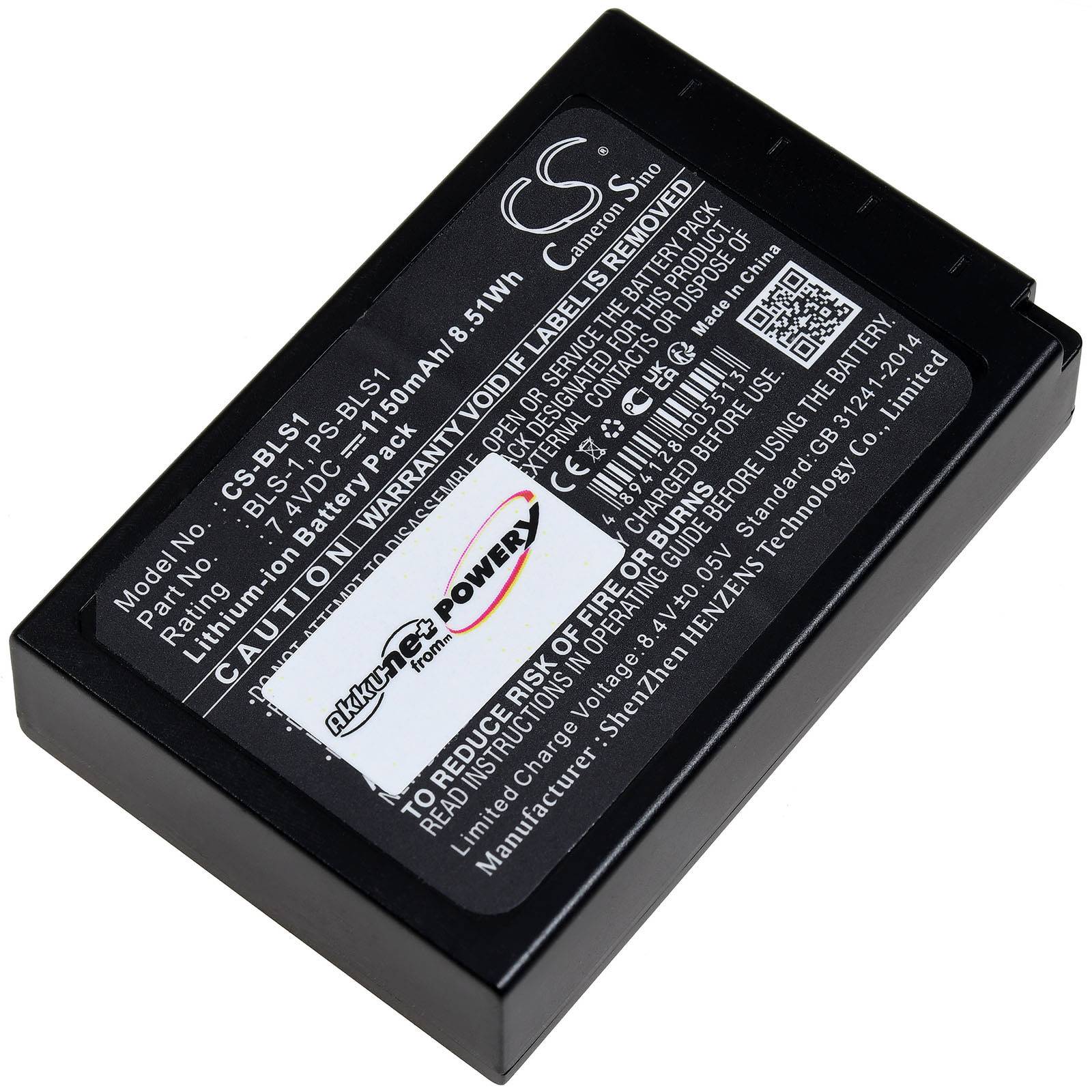 Powery Akku für Olympus BLS-1, PS-BLS1, 7,2V, Li-Ion