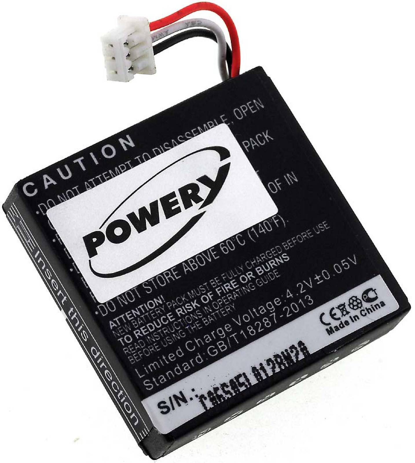 Powery Akku für Logitech H800 / Typ 533-000067, 3,7V, Li-Polymer