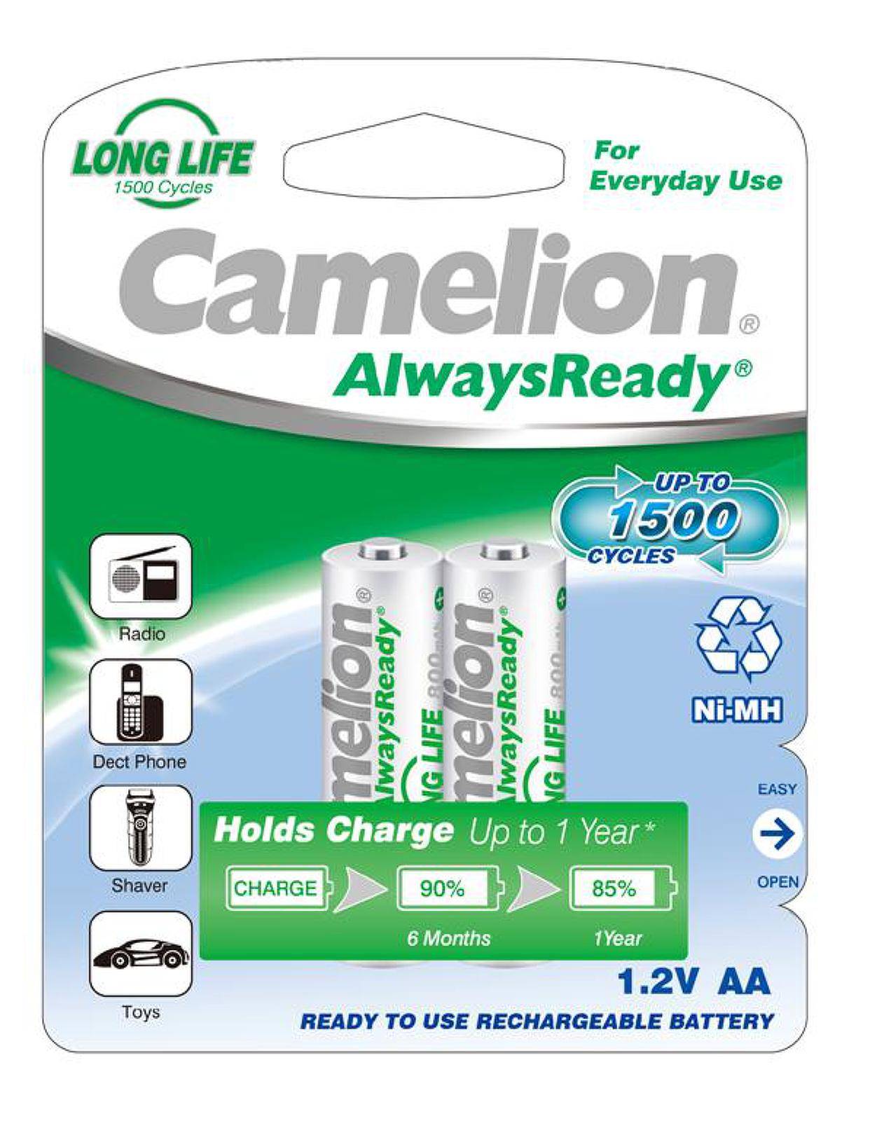 Camelion HR6 Mignon AA AlwaysReady 2er Blister 800mAh, 1,2V, NiMH