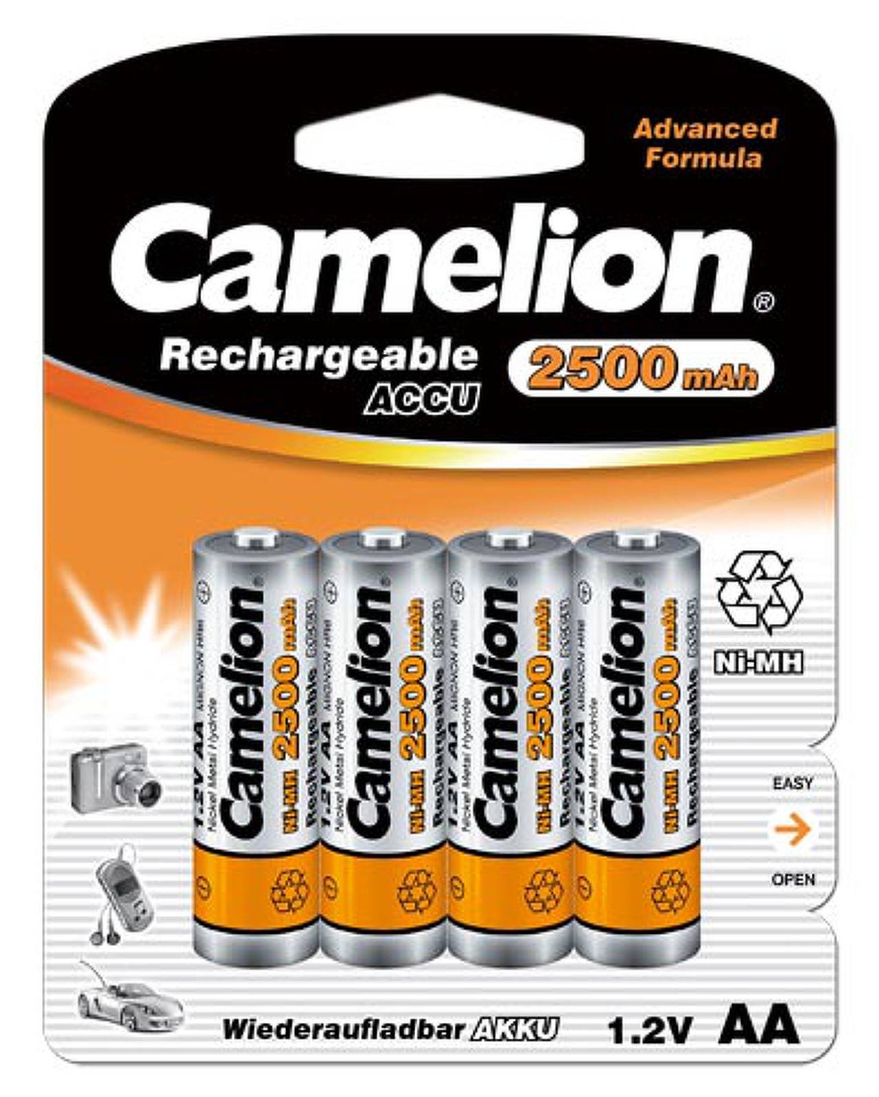 Camelion HR6 Mignon AA 2500mAh 4er Blister, 1,2V, NiMH