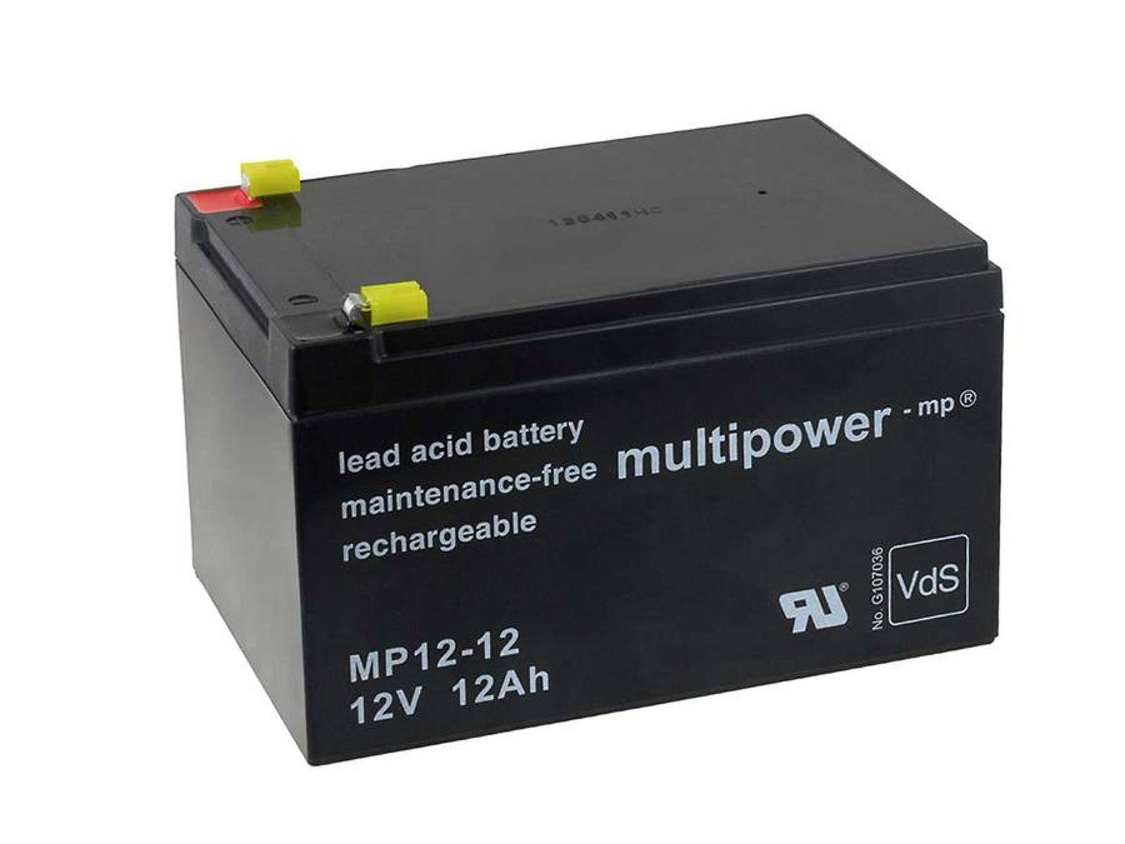 Powery Powery Bleiakku (multipower) MP12-12 Vds ersetzt Panasonic LC-RA1212PG, 12V, Lead-Acid