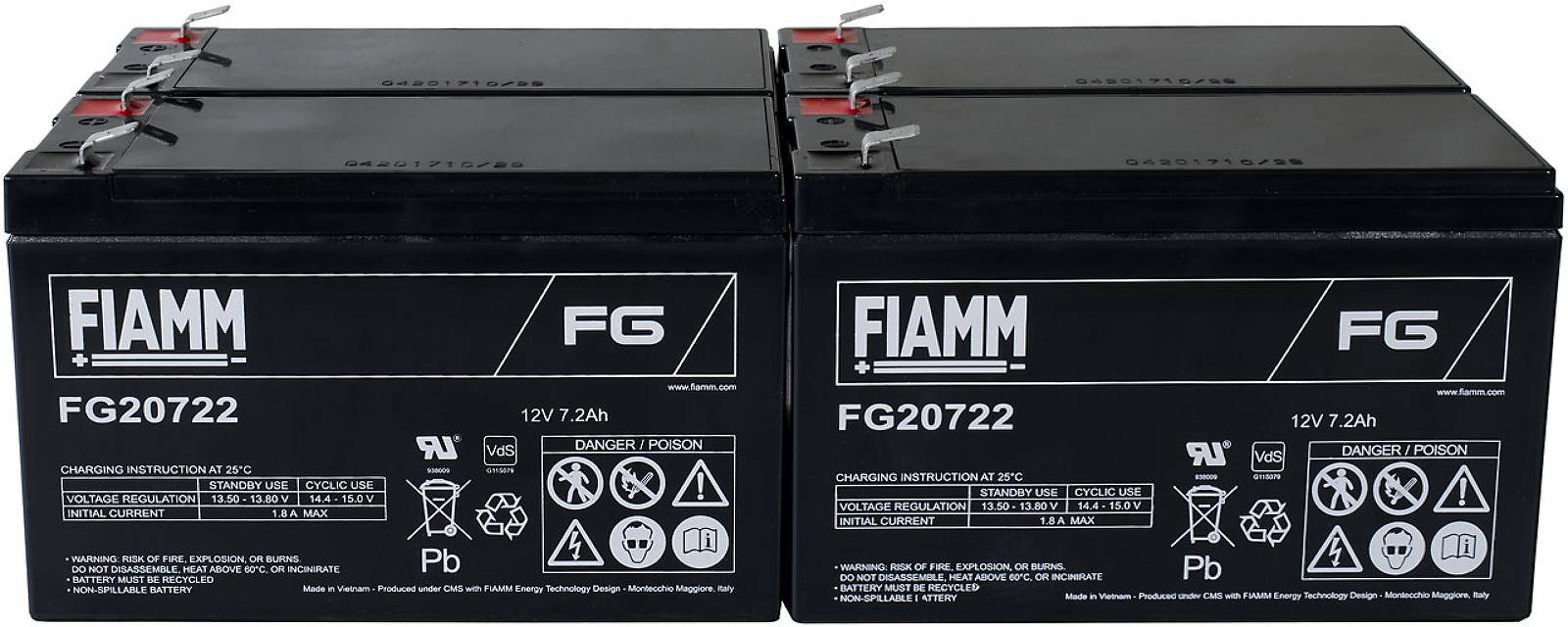 FIAMM Bleiakku passend für APC Smart UPS SMT1500RMI2U 12V 7,2Ah, 12V, Lead-Acid