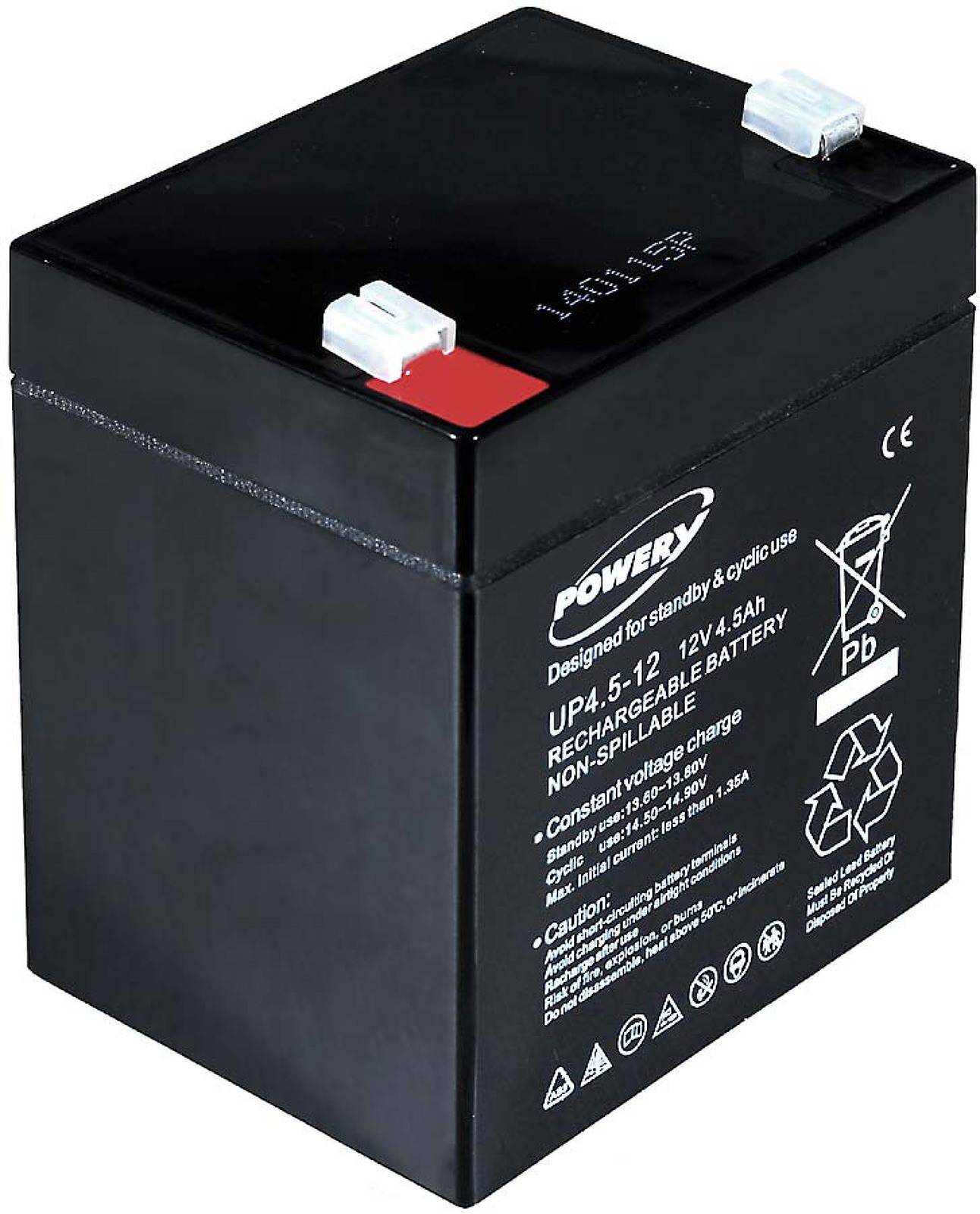Powery Blei-Gel Akku 12V 4,5Ah, 12V, Lead-Acid