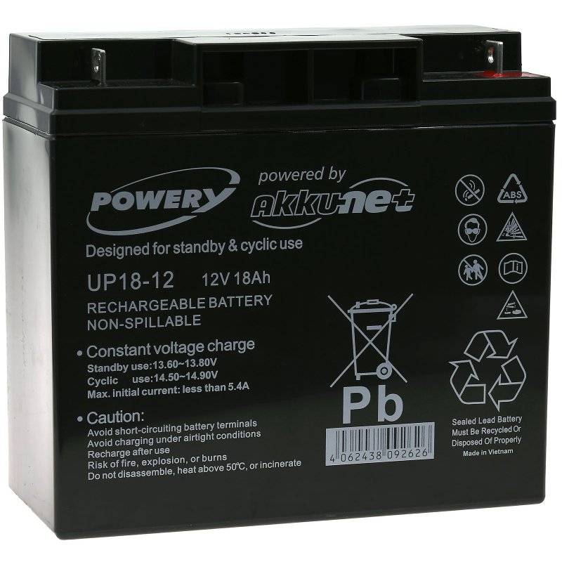 Powery Powery Blei-Gel-Akku für USV APC Smart-UPS 1500, 12V, Lead-Acid