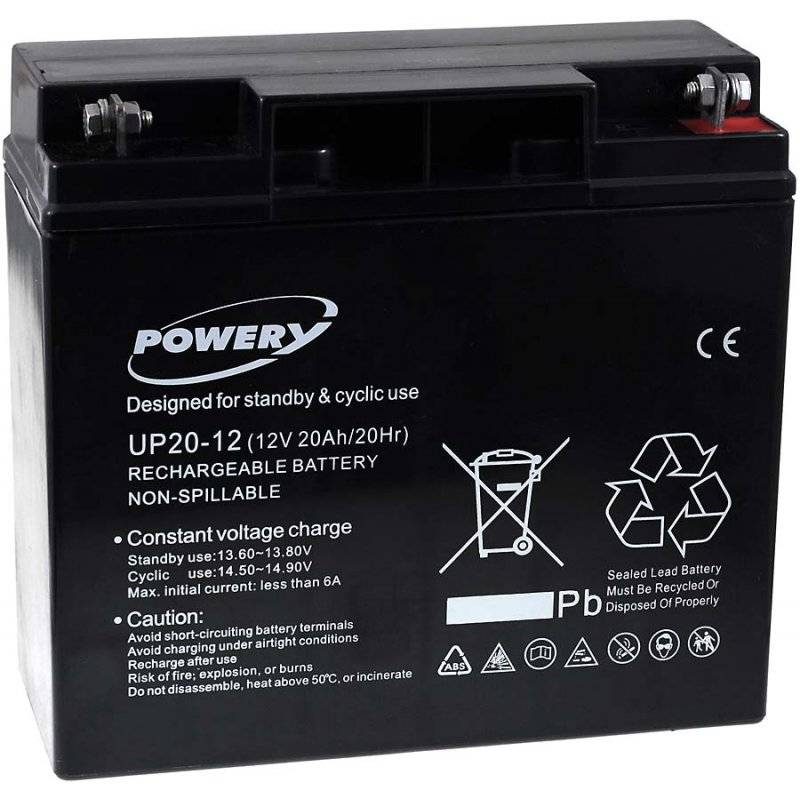Powery Powery Blei-Gel Akku für USV APC Smart-UPS 2200 20Ah (ersetzt auch 18Ah), 12V, Lead-Acid