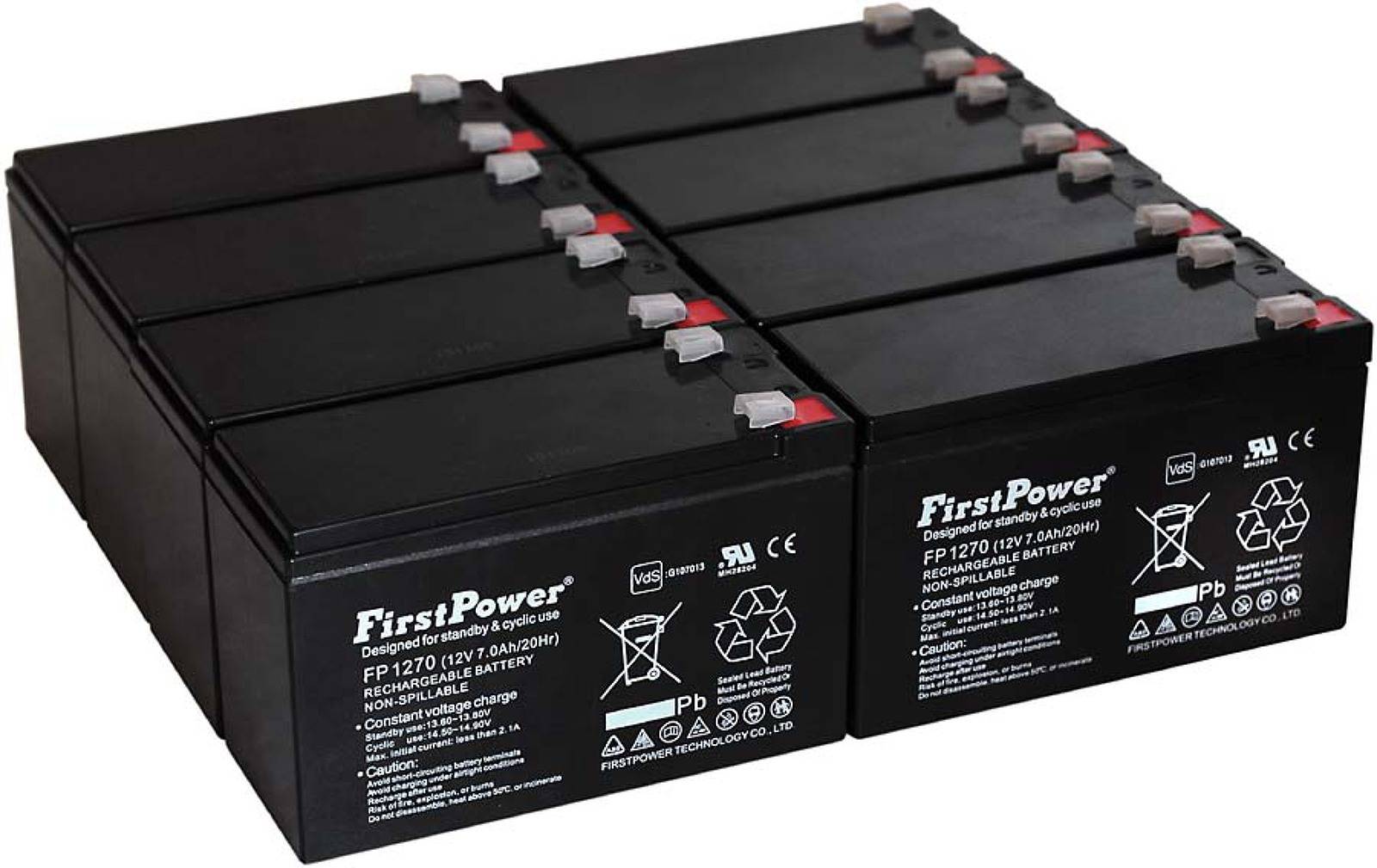 FirstPower Blei-Gel-Akku für USV APC Smart-UPS SUA3000RMXLI3U 7Ah 12V, 12V, Lead-Acid