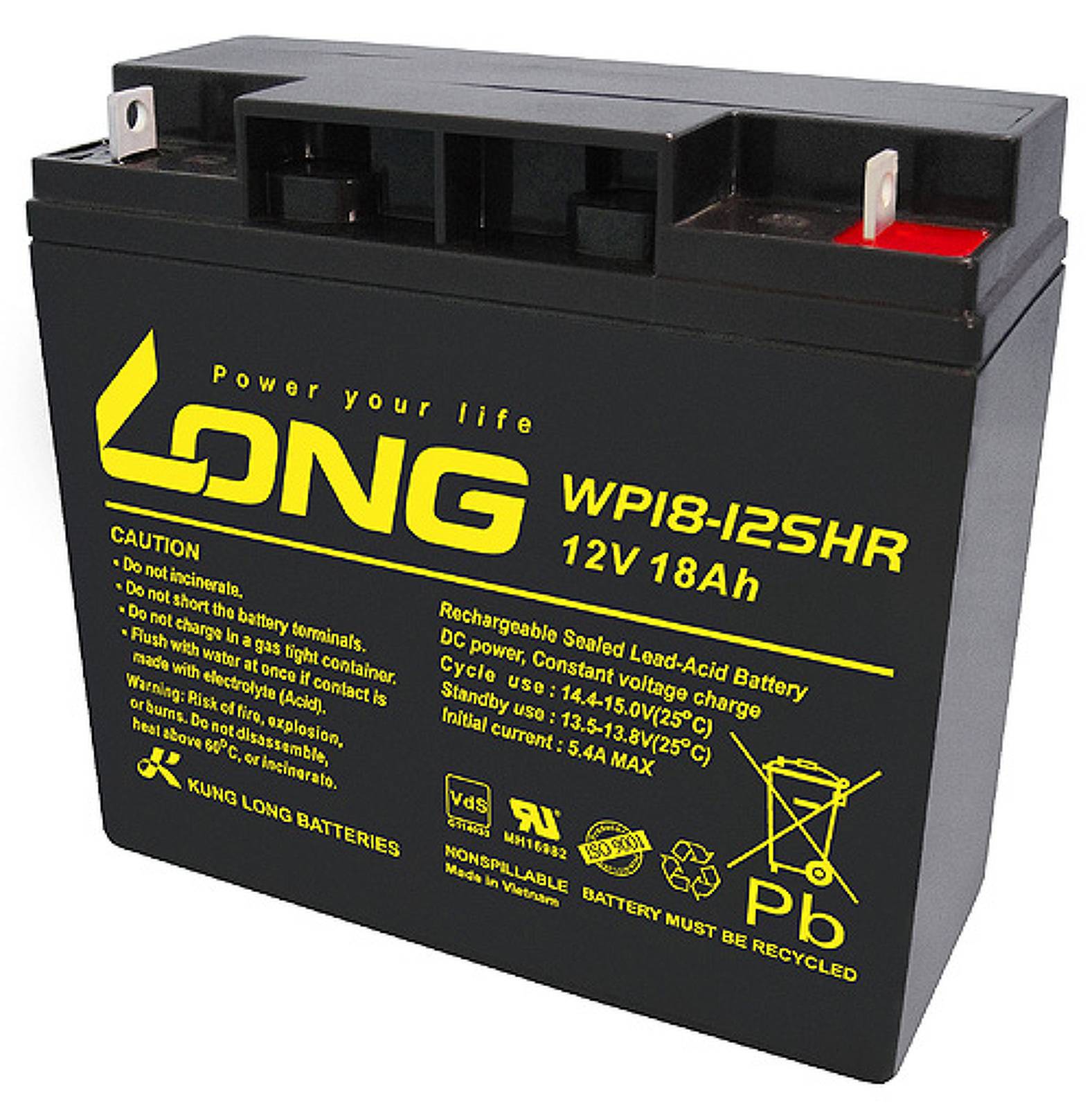 Powery KungLong Bleiakku WP18-12SHR VdS, 12V, Lead-Acid