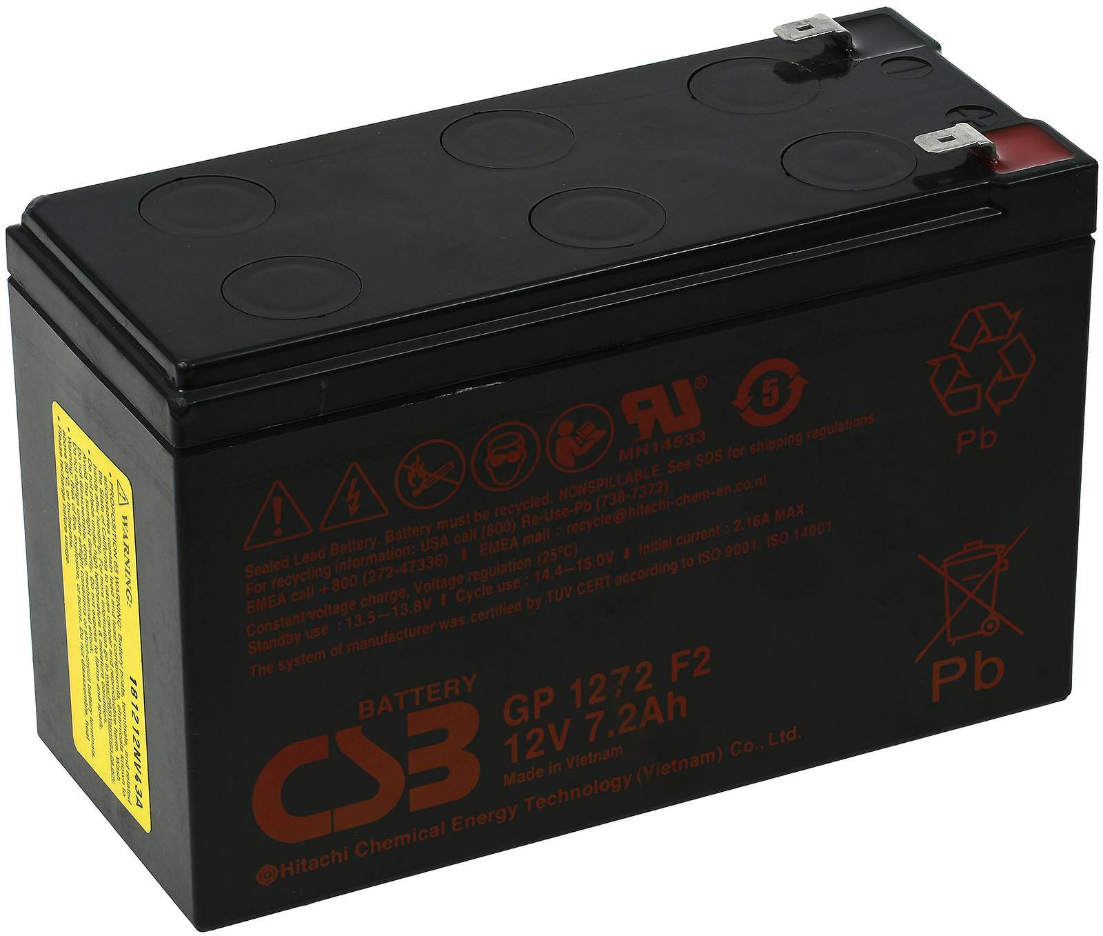 CSB Standby Bleiakku passend für APC Smart UPS SU420VS 12V 7,2Ah, 12V, Lead-Acid