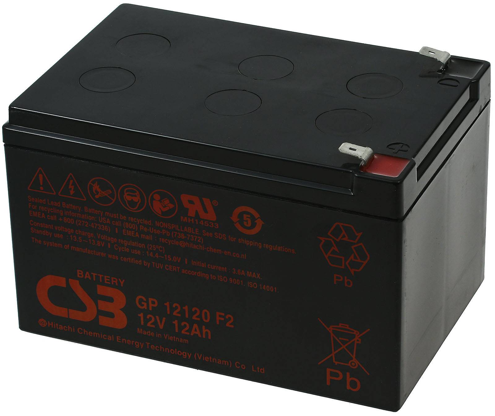 CSB Standby Bleiakkus u.a. passend für APC Smart UPS SU1000INET / SUA100012V 12Ah, 12V, Lead-Acid