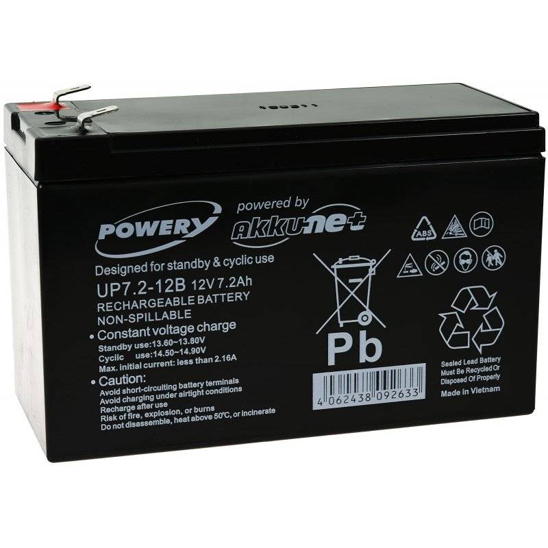 Powery Powery Blei-Gel-Akku für USV APC RBC 24, 12V, Lead-Acid