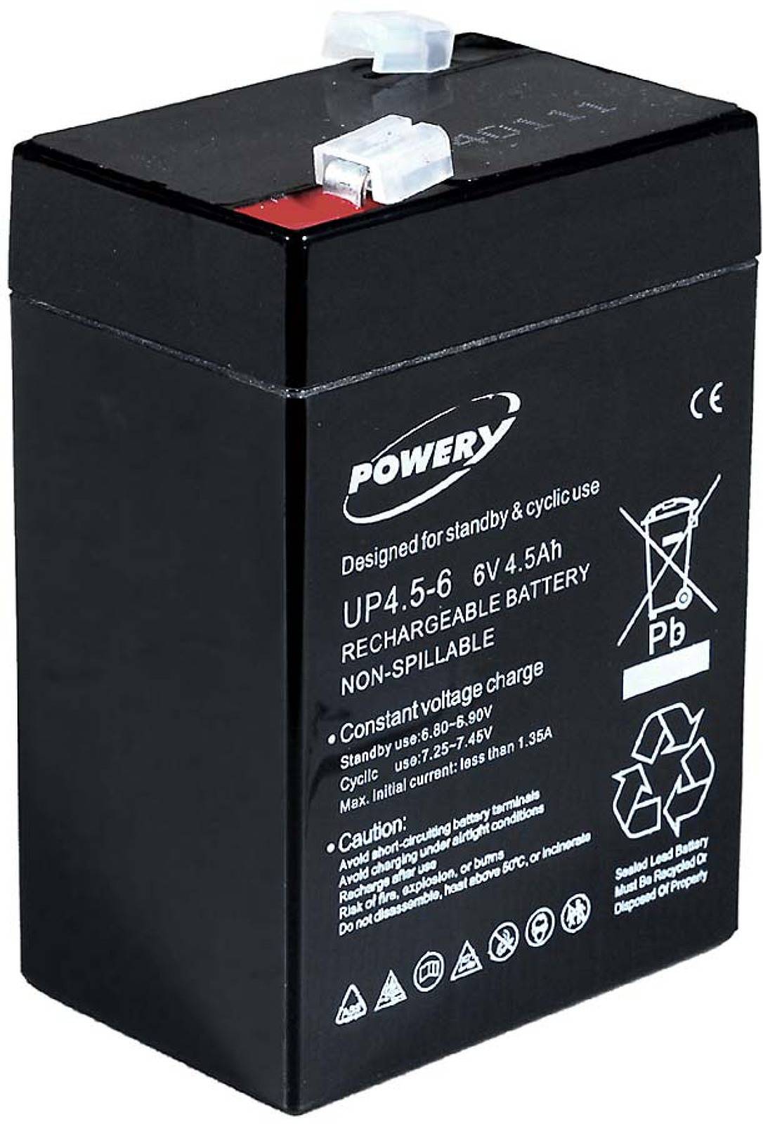 Powery Bleiakku für Panasonic LC-R064R5P, 6V, Lead-Acid