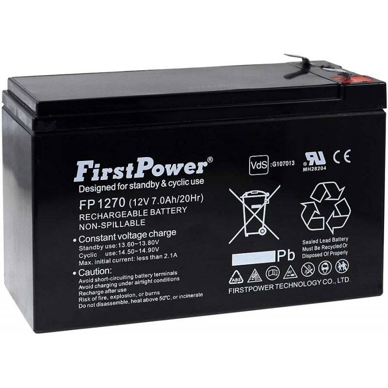 FirstPower Blei-Gel-Akku für USV APC RBC5 7Ah 12V, 12V, Lead-Acid