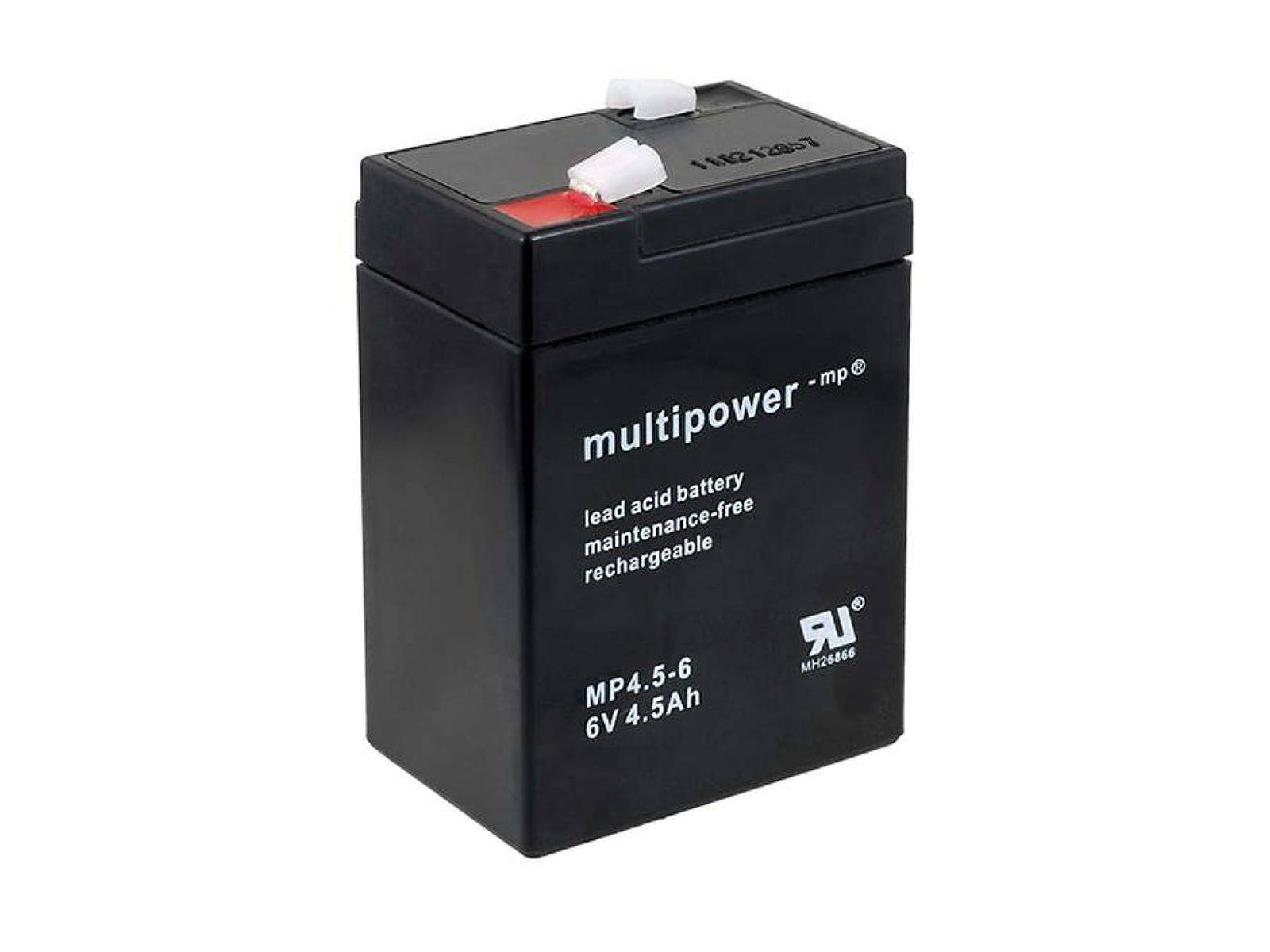Powery Bleiakku (multipower) MP4,5-6 Ersatz für FIAMM Typ FG10451, 6V, Lead-Acid