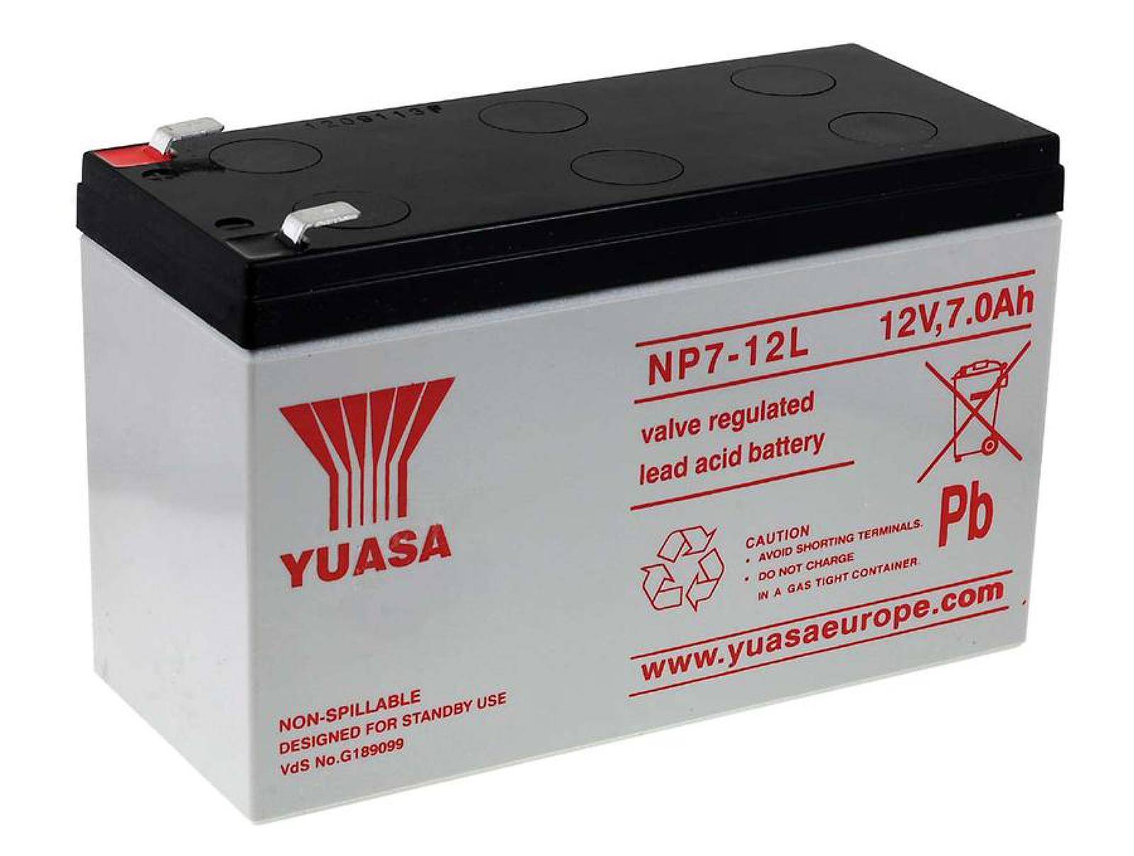 YUASA Bleiakku NP7-12L Vds kompatibel mit CSB GP1270 F2, 12V, Lead-Acid