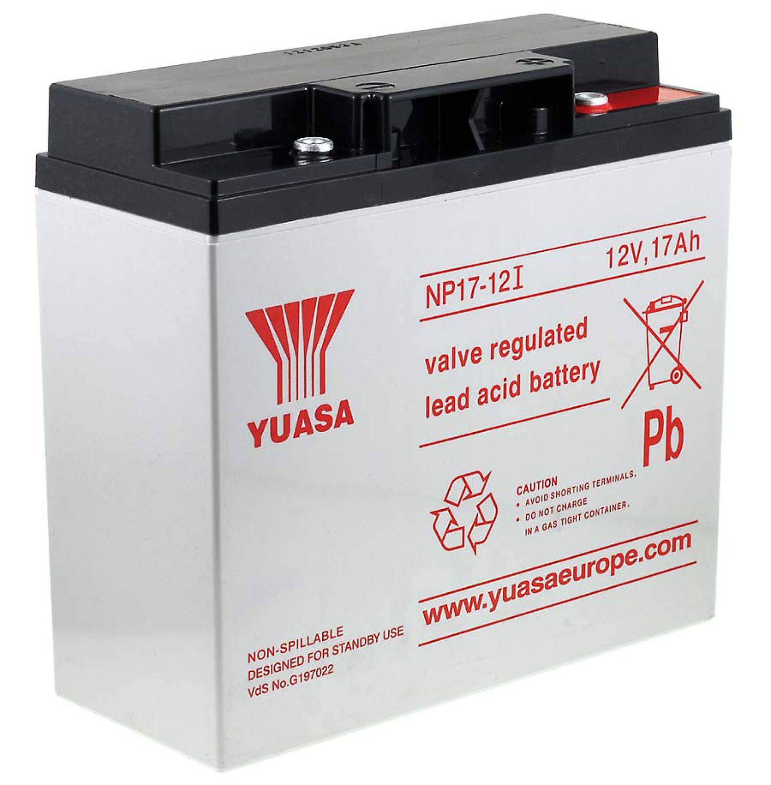 Powery YUASA Bleiakku NP17-12I Vds, 12V, Lead-Acid