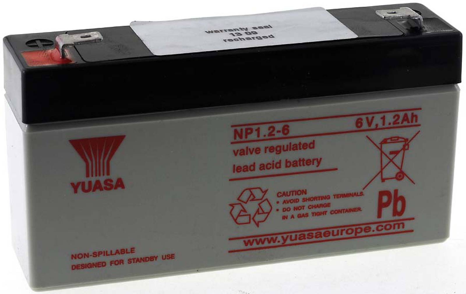 Powery YUASA Bleiakku NP1.2-6, 6V, Lead-Acid