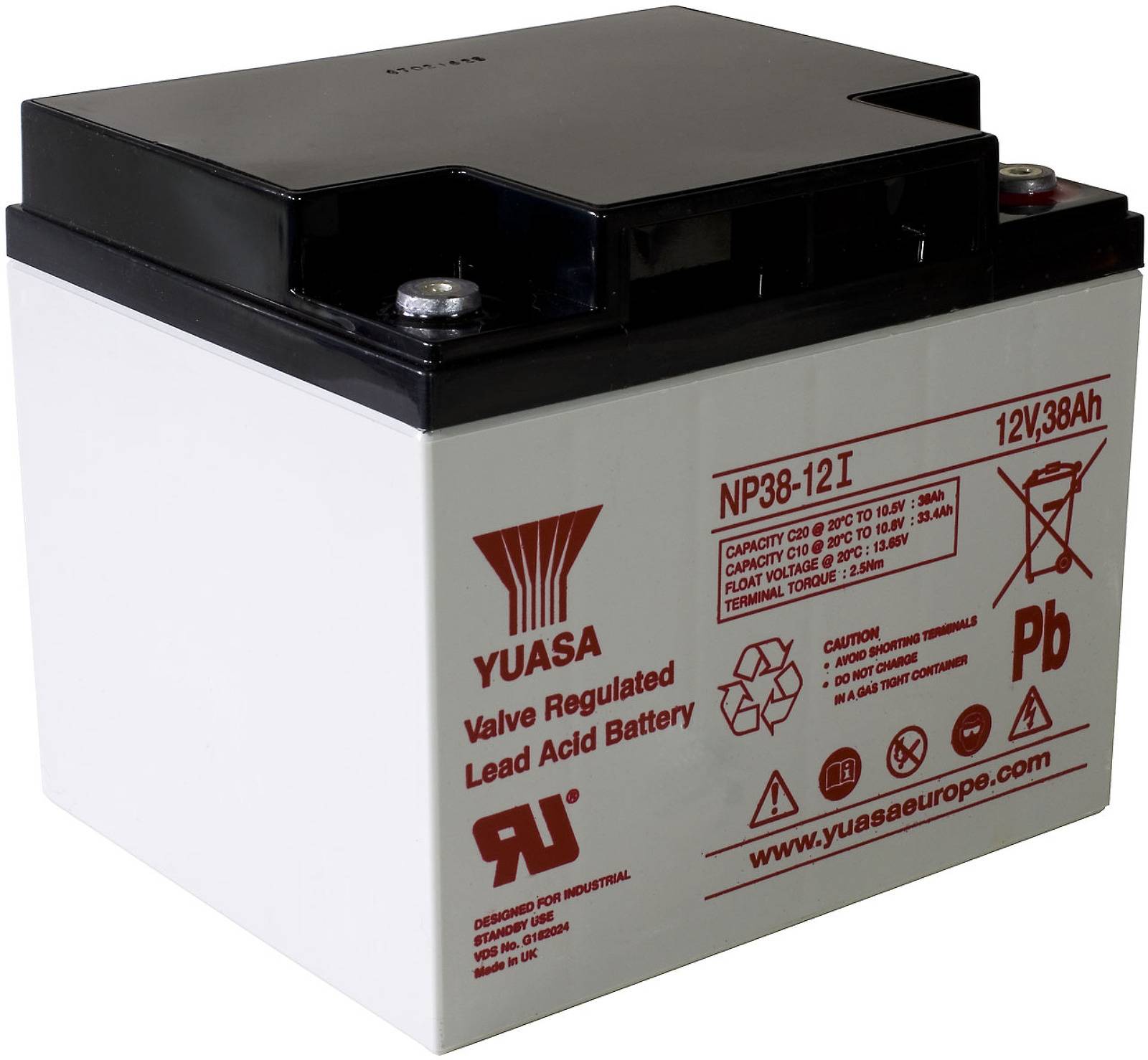 Powery YUASA Bleiakku NP38-12I Vds, 12V, Lead-Acid
