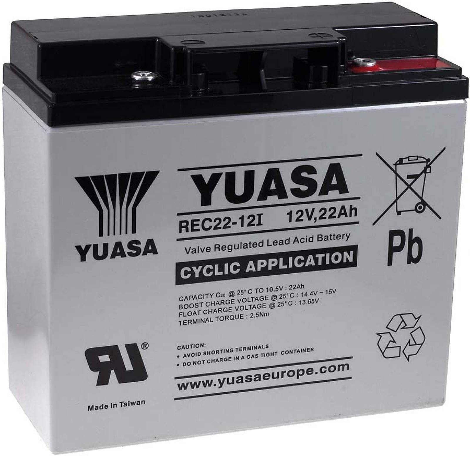 YUASA Bleiakku REC22-12I zyklenfest, 12V, Lead-Acid