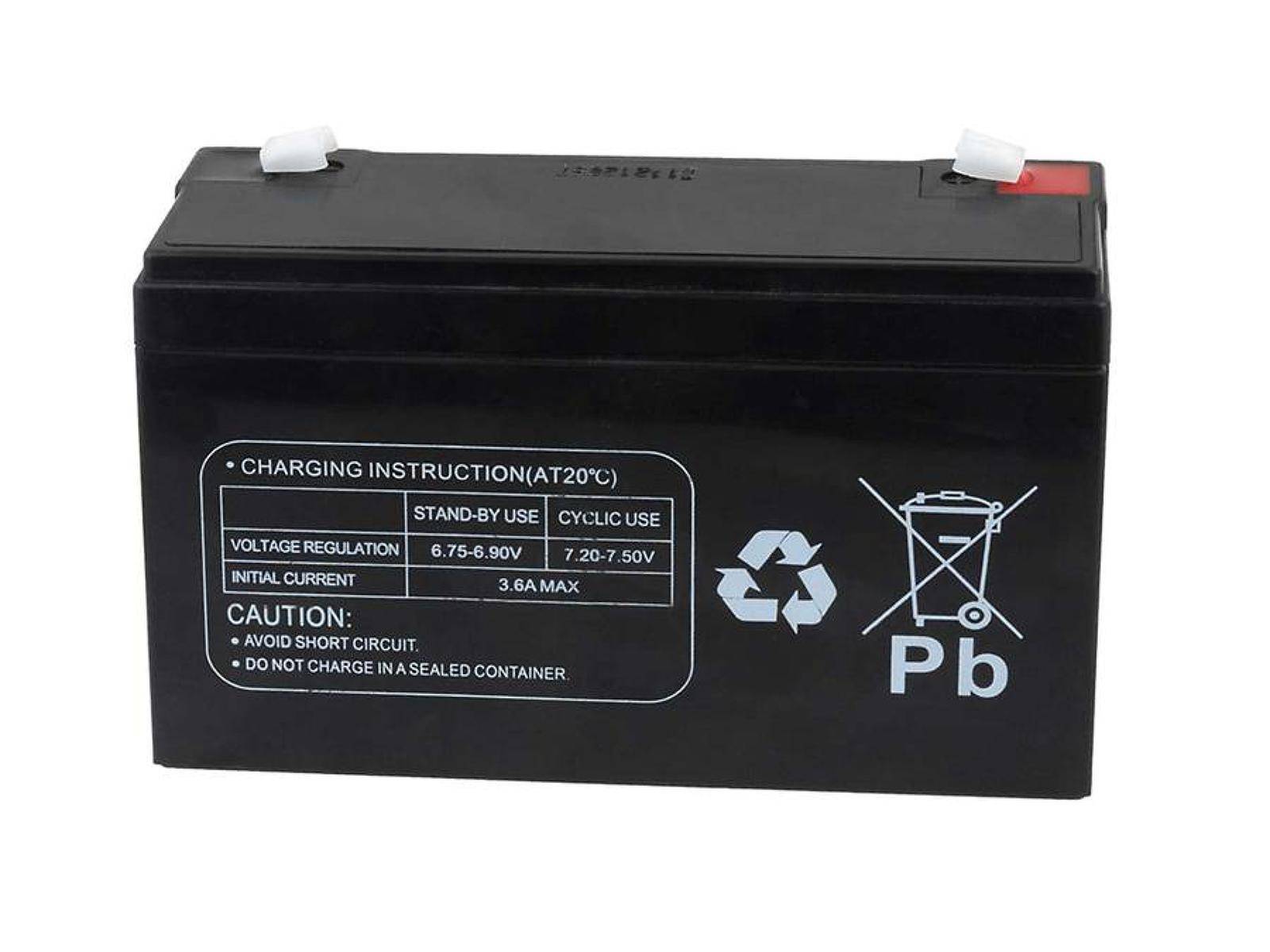 Powery Powery Ersatzakku für Reinigungsmaschinen Alarmanlagen 6V 12Ah, ersetzt 10Ah, 6V, Lead-Acid