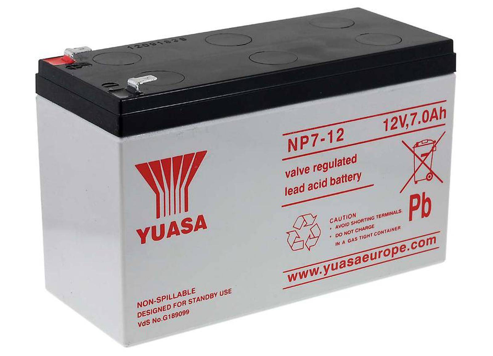 YUASA Bleiakku NP7-12 7Ah / 12V Vds, 12V, Lead-Acid