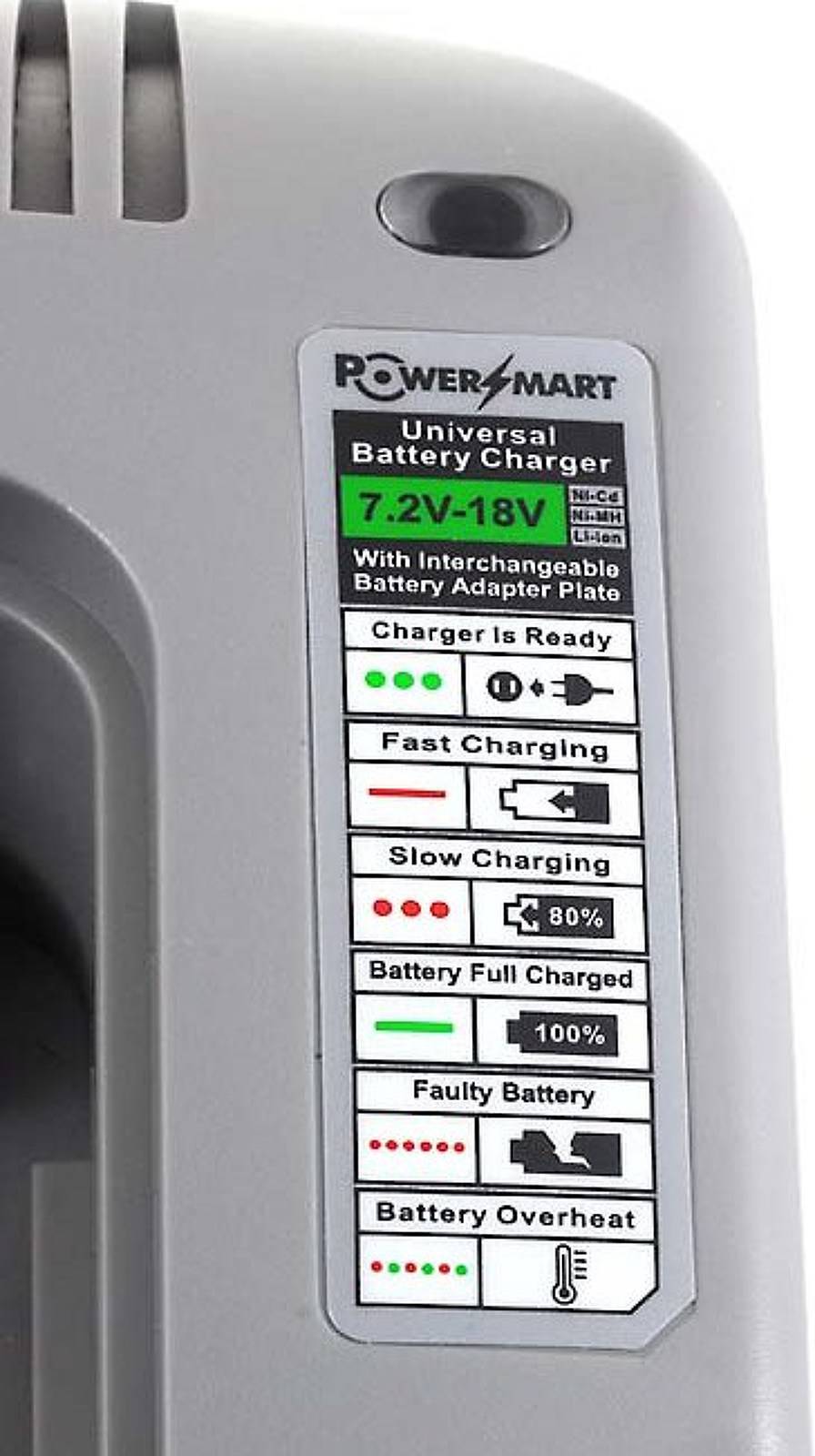 Powery Powery Akku-Ladegerät mit USB kompatibel mit Hitachi Typ UC 18YRL, 7,2V-18V