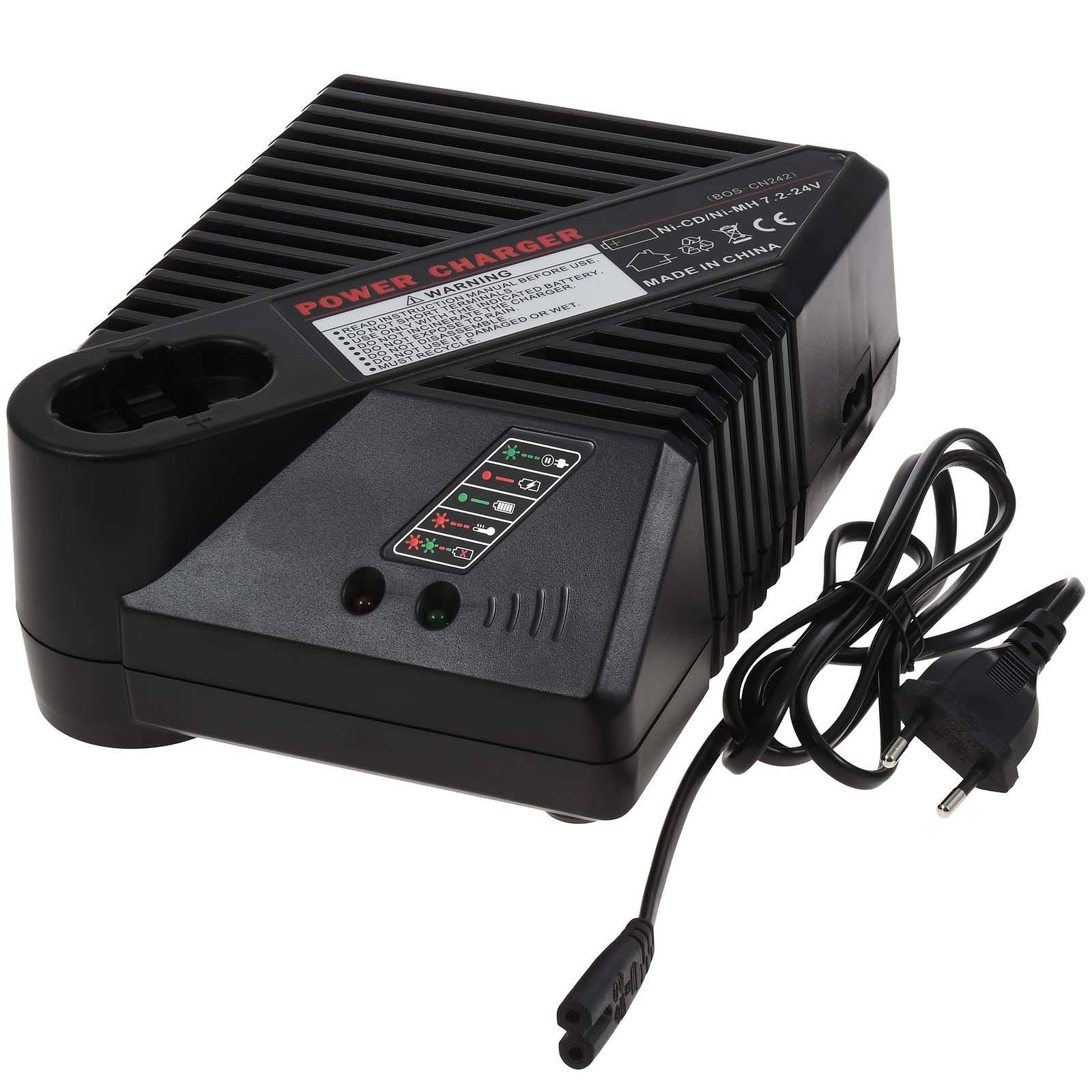 Powery Ladegerät für Akku Bosch Typ 2607335540, 7,2V-24V